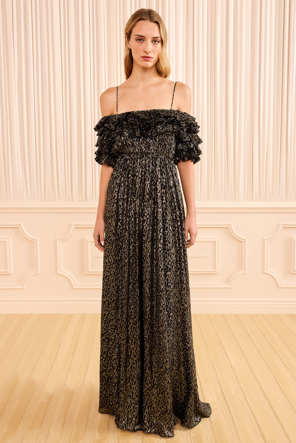 ⁣⁢Robe Persephone épaules dénudées - Noir⁤⁣