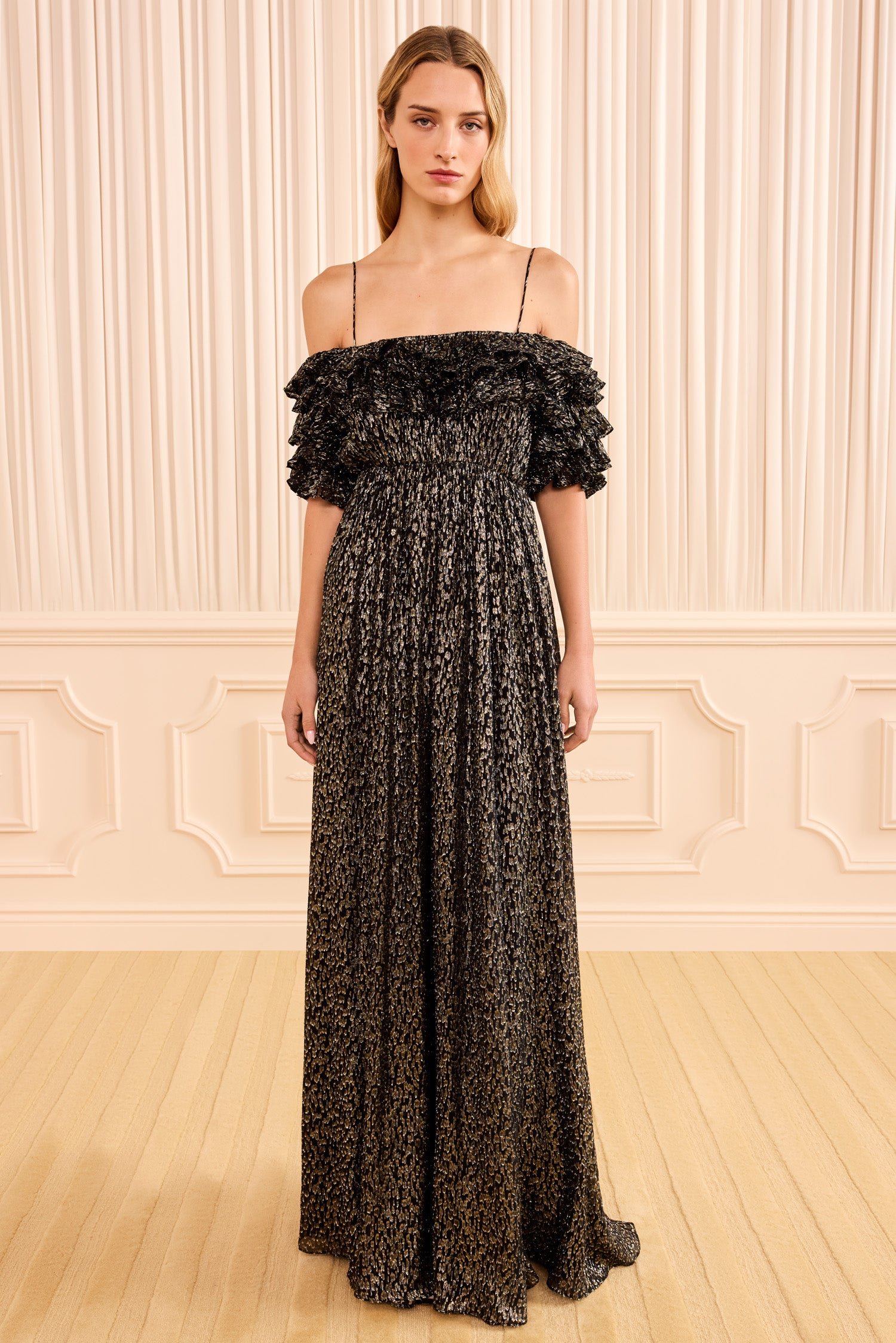 Ulla Johnson ⁣⁢Vestido largo Persephone hombros descubiertos - Noir⁤⁣
