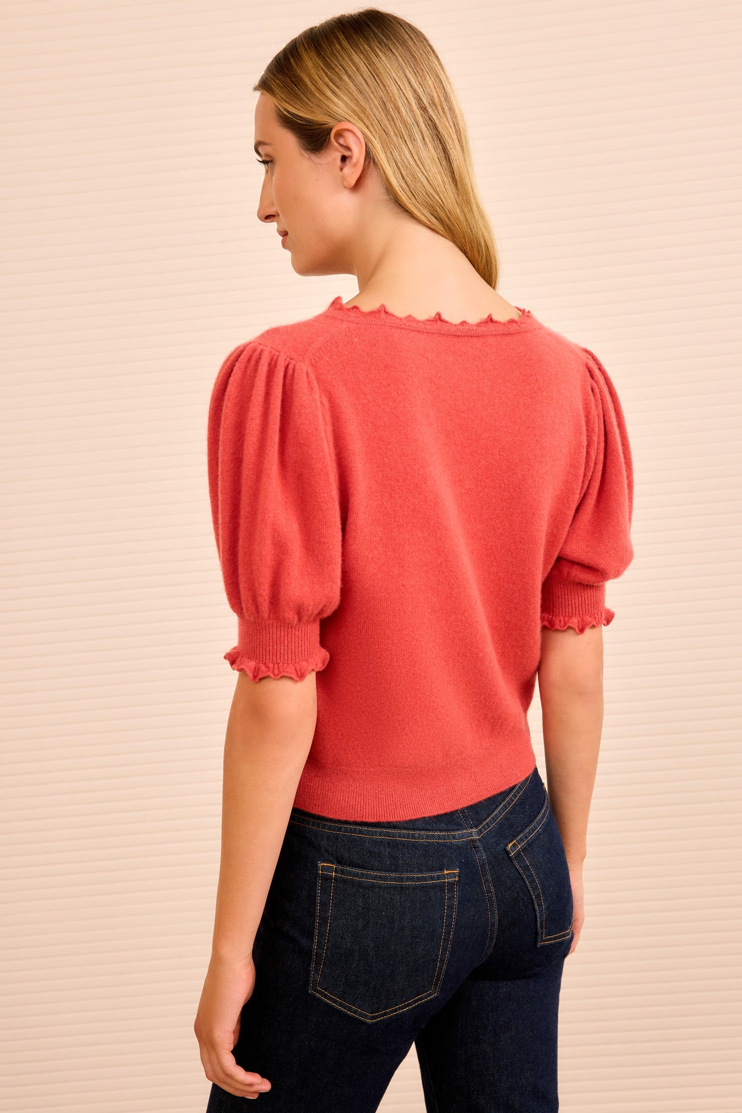 Polline Short Sleeve Top - Coral
