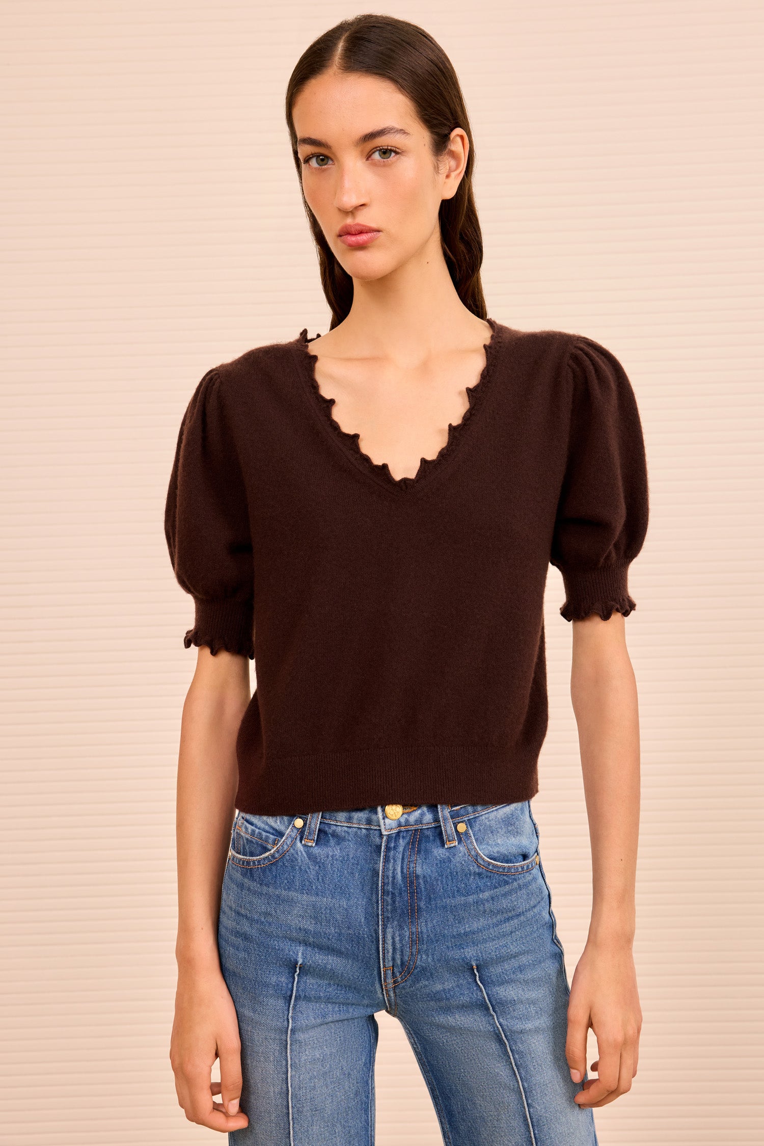 Polline Short Sleeve Top - Wenge