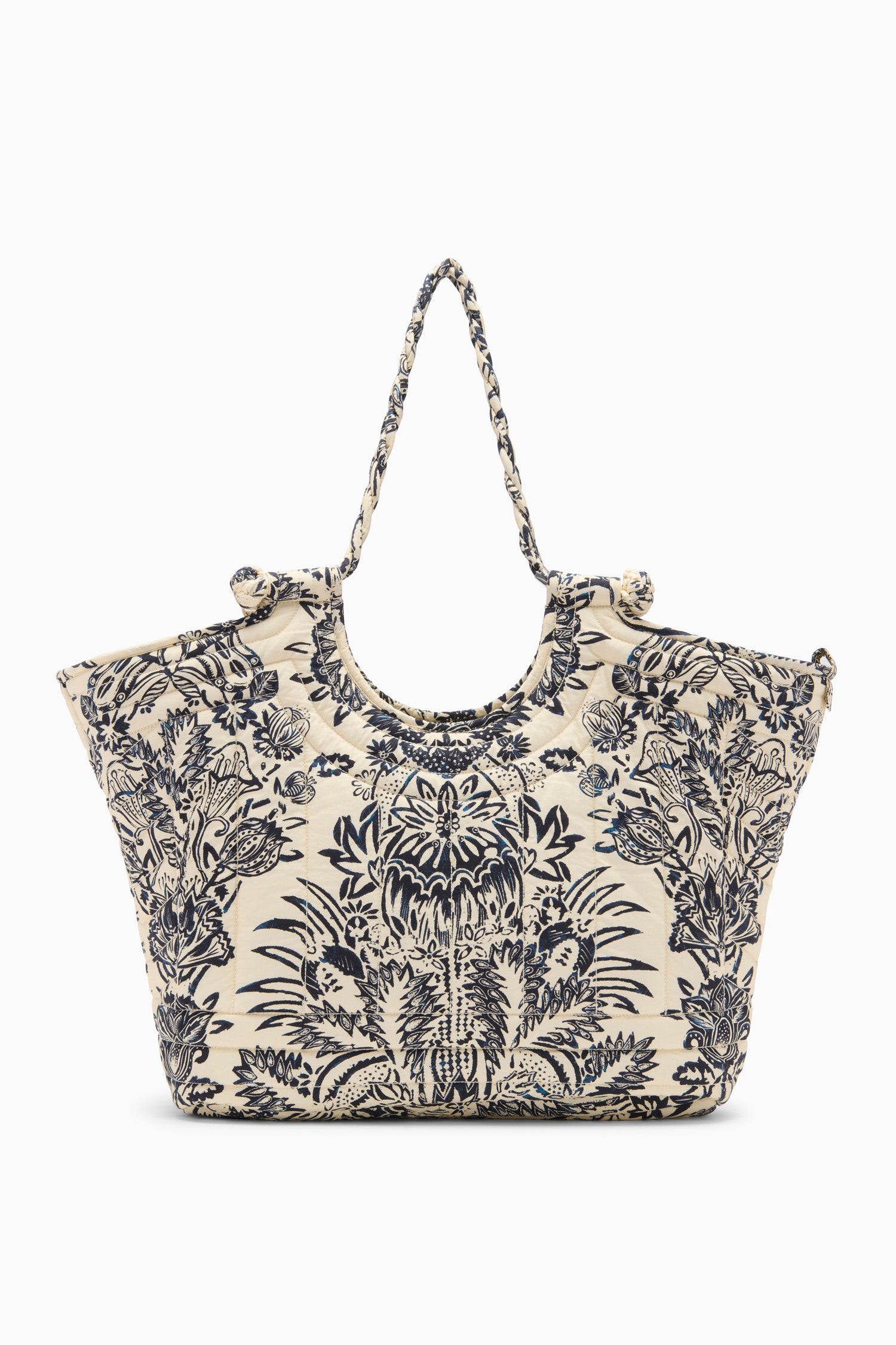 Quilted Tote - Ivory Flora