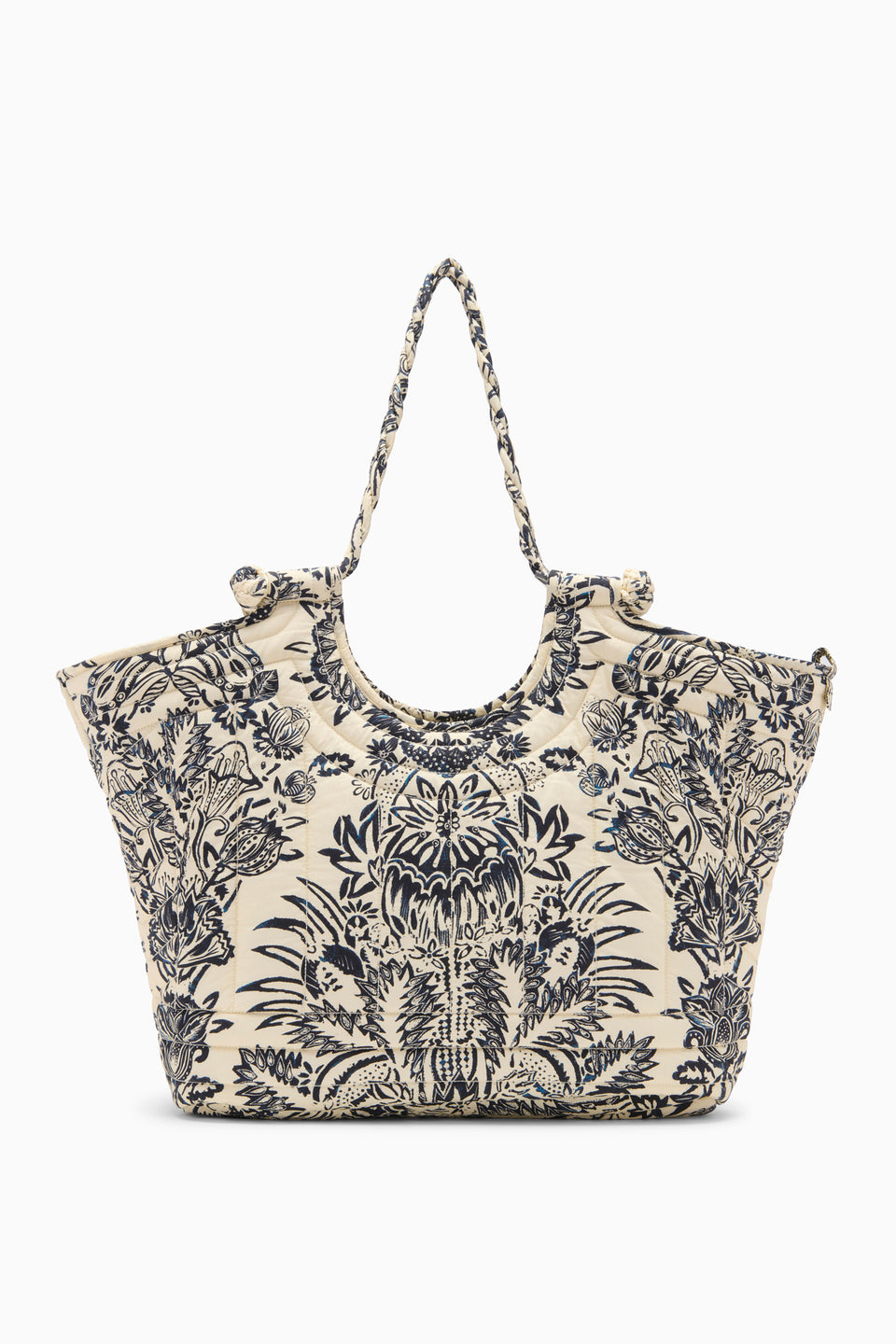 Quilted Tote - Ivory Flora