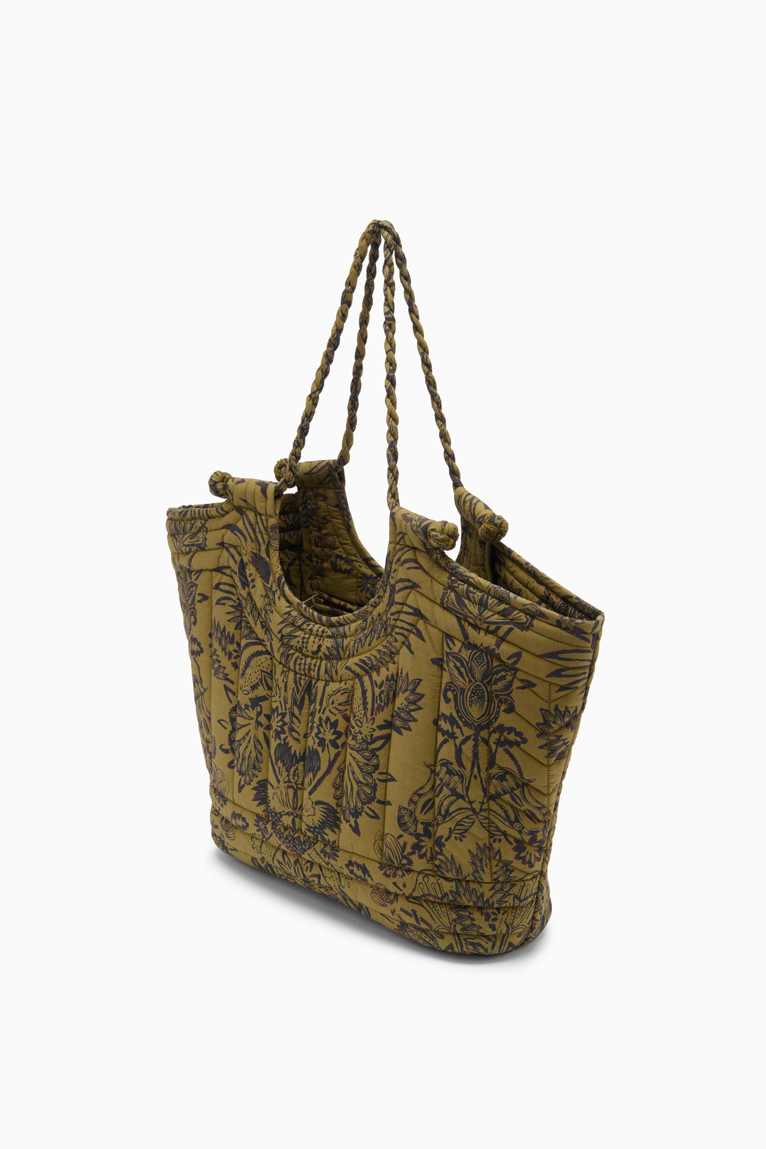 Ulla Johnson Quilted Tote - Olive Flora