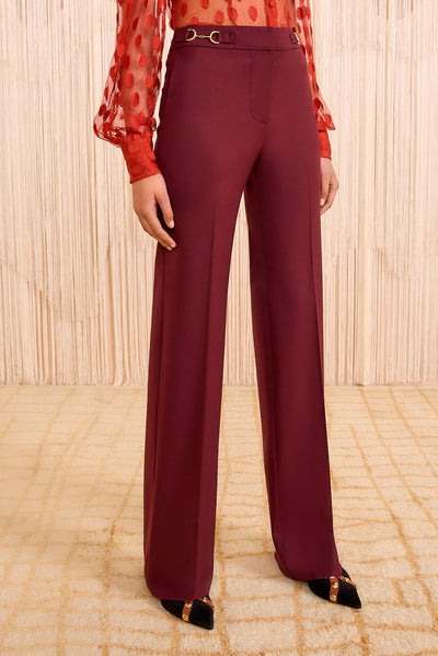 Quartier Mid&ndash;Rise Pants - Bordeaux