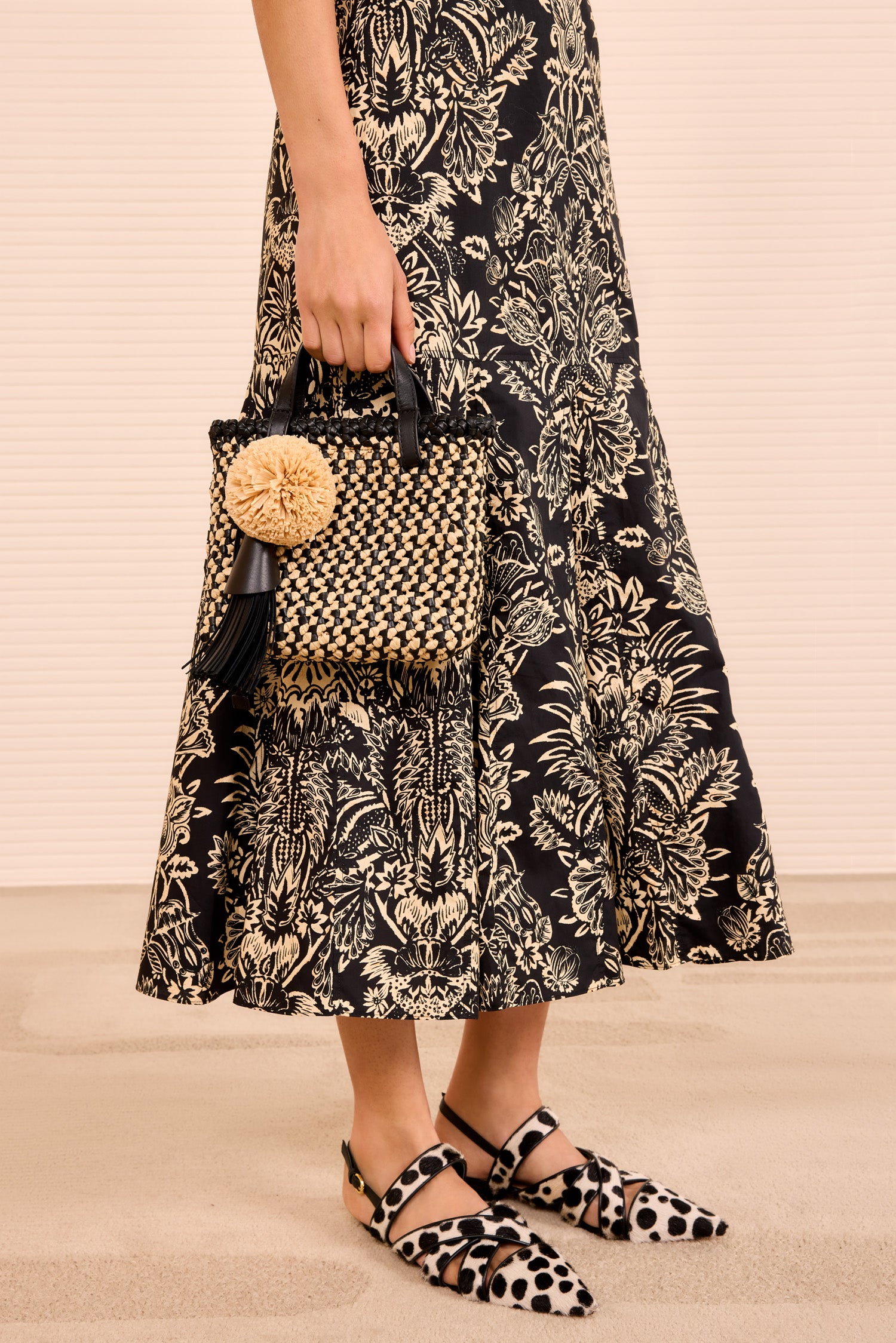 Ulla Johnson Raffia Mini Crossbody - Noir Natural