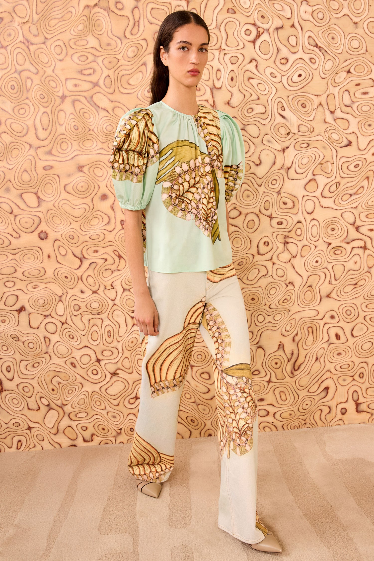 Ulla Johnson Ravena Puff Sleeve Top - Water Blossoms