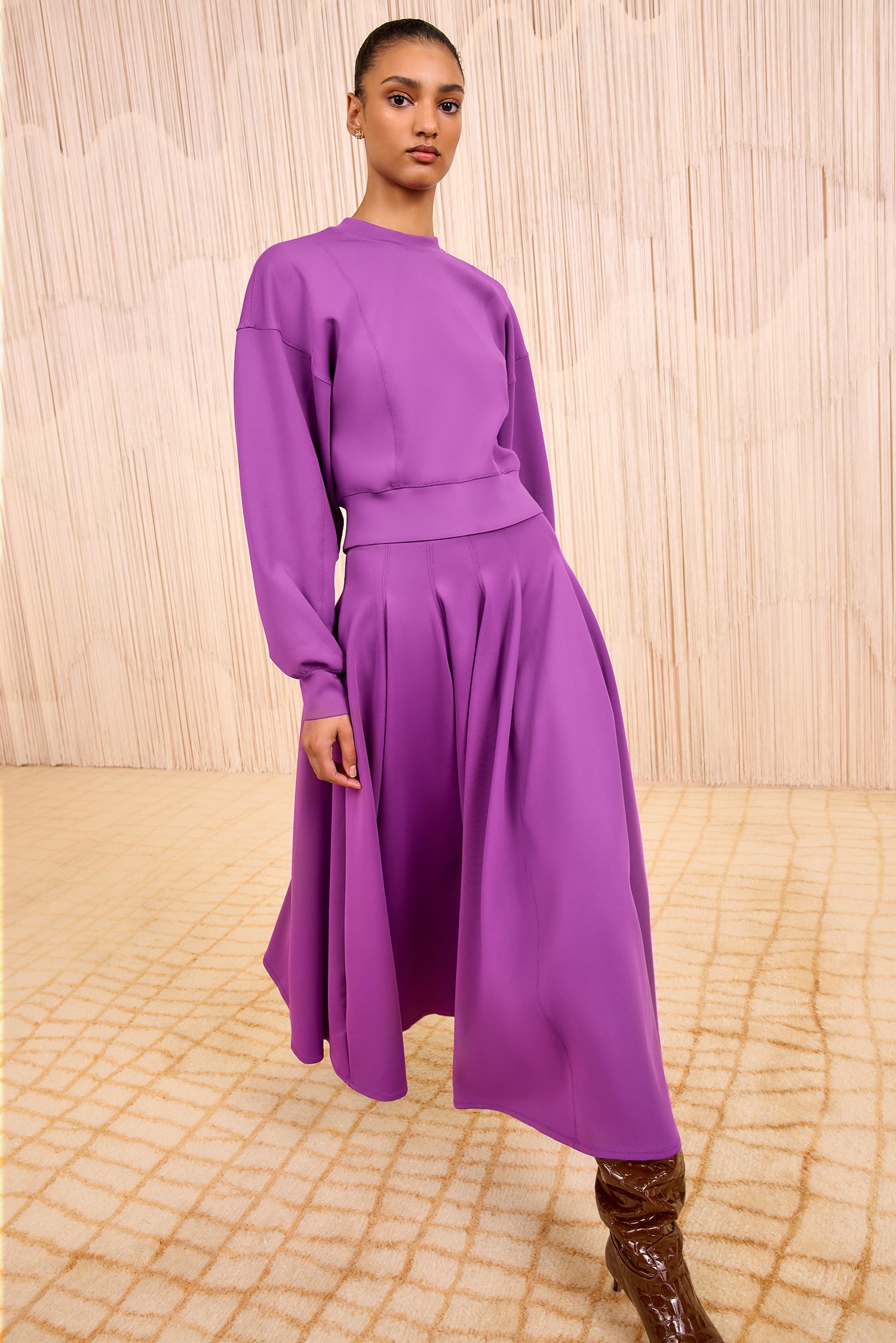 Rea High Waist Midi Skirt - Thistle