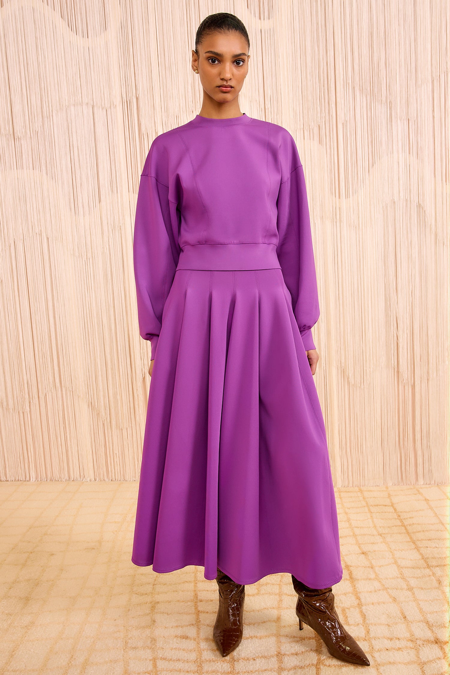 Rea High Waist Midi Skirt - Thistle