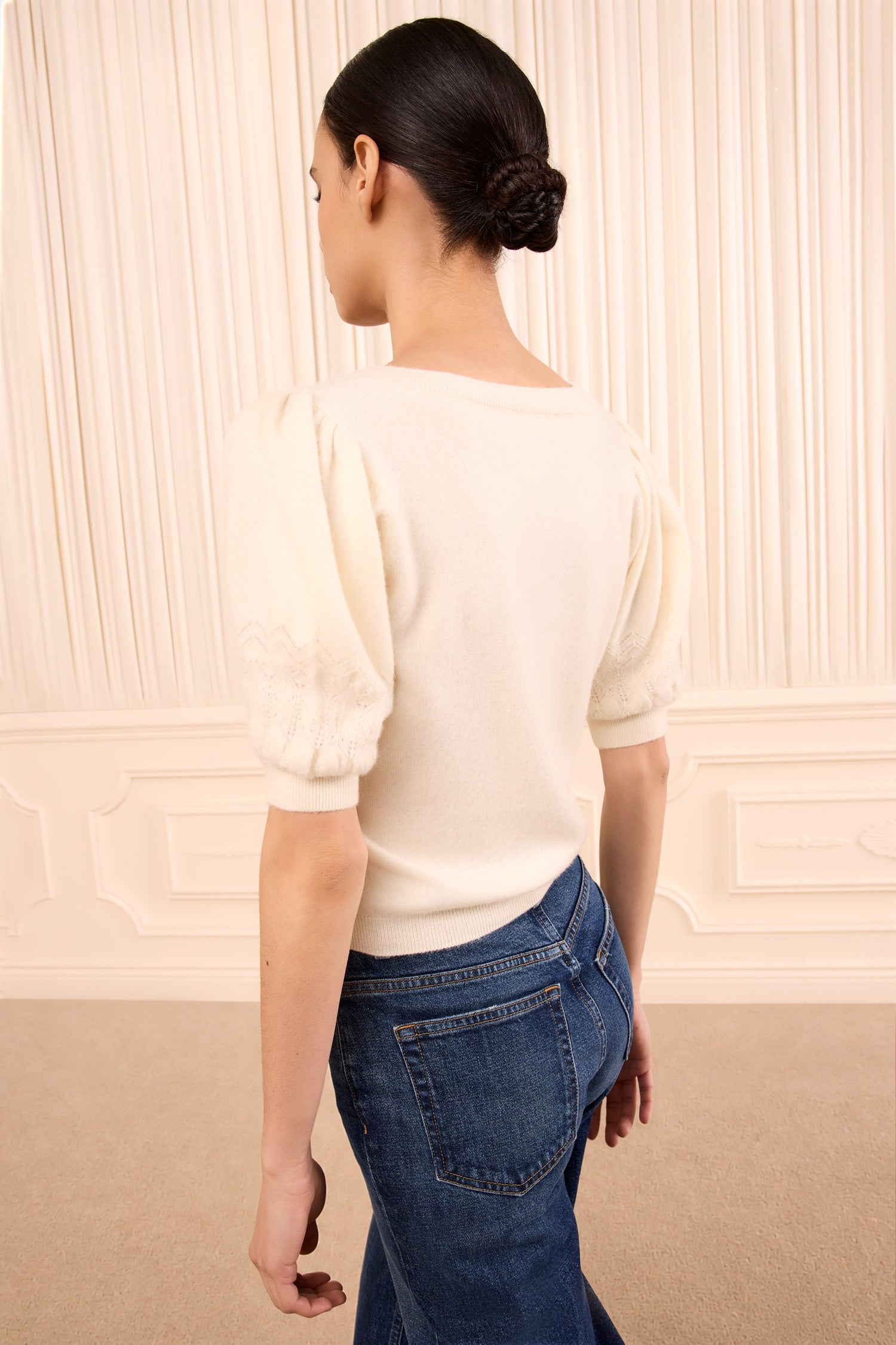 Ulla Johnson Reina Puff Cashmere Top - Pearl