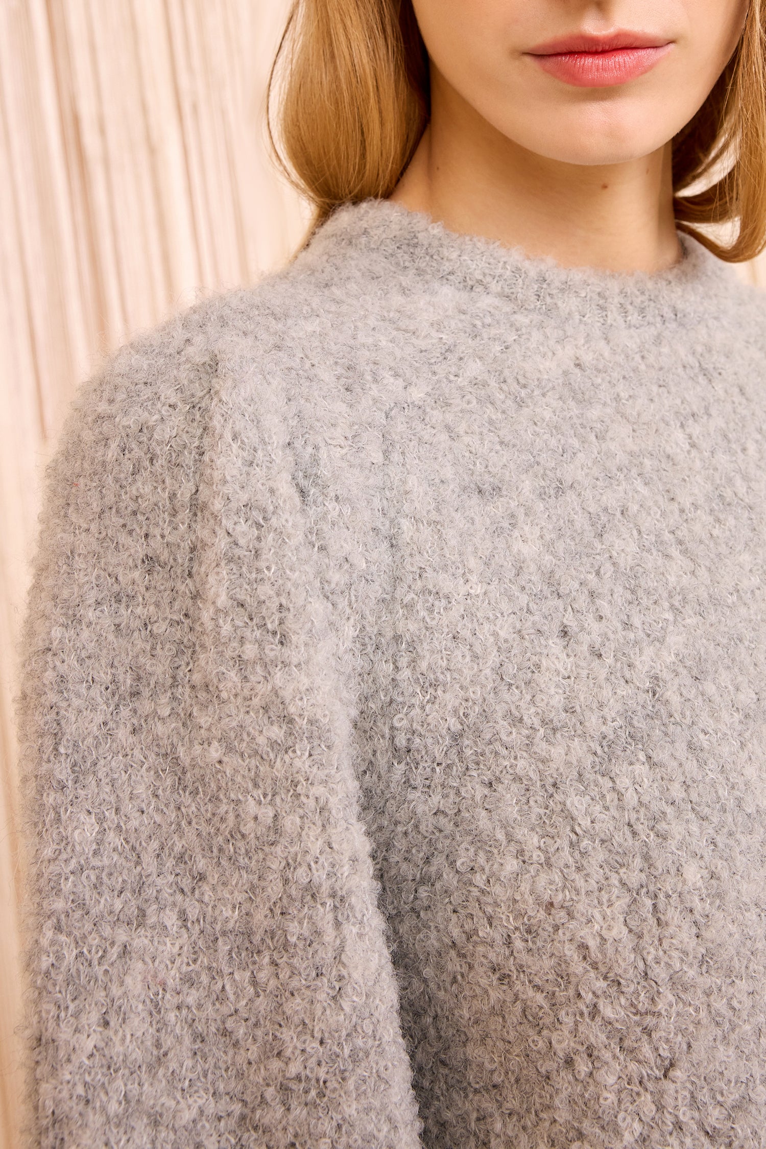 Romily Alpaca Long Sleeve Pullover - Pebble
