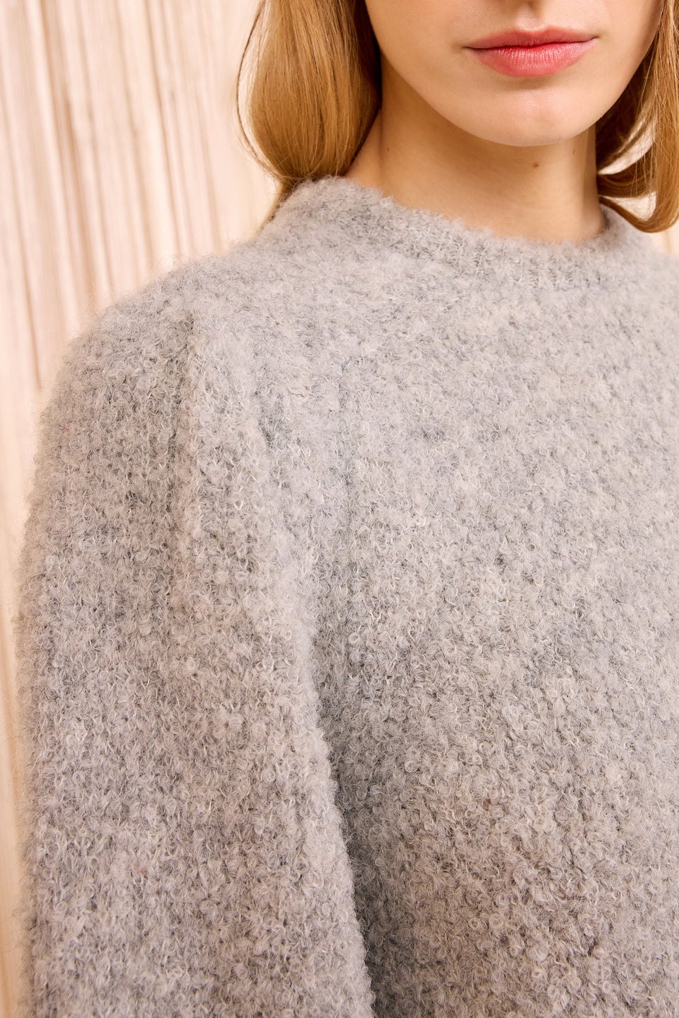 Romily Alpaca Long Sleeve Pullover - Pebble