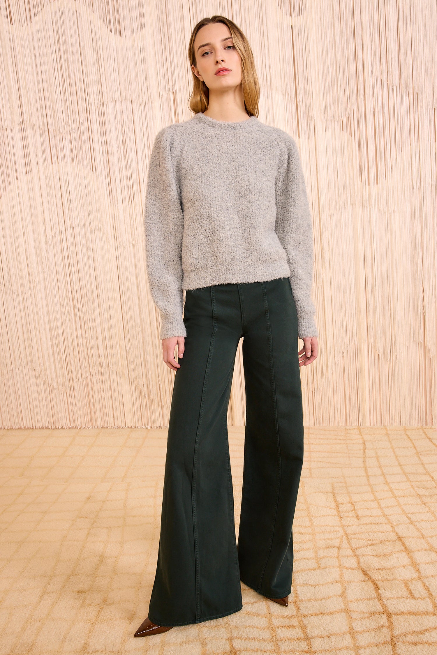Romily Alpaca Long Sleeve Pullover - Pebble