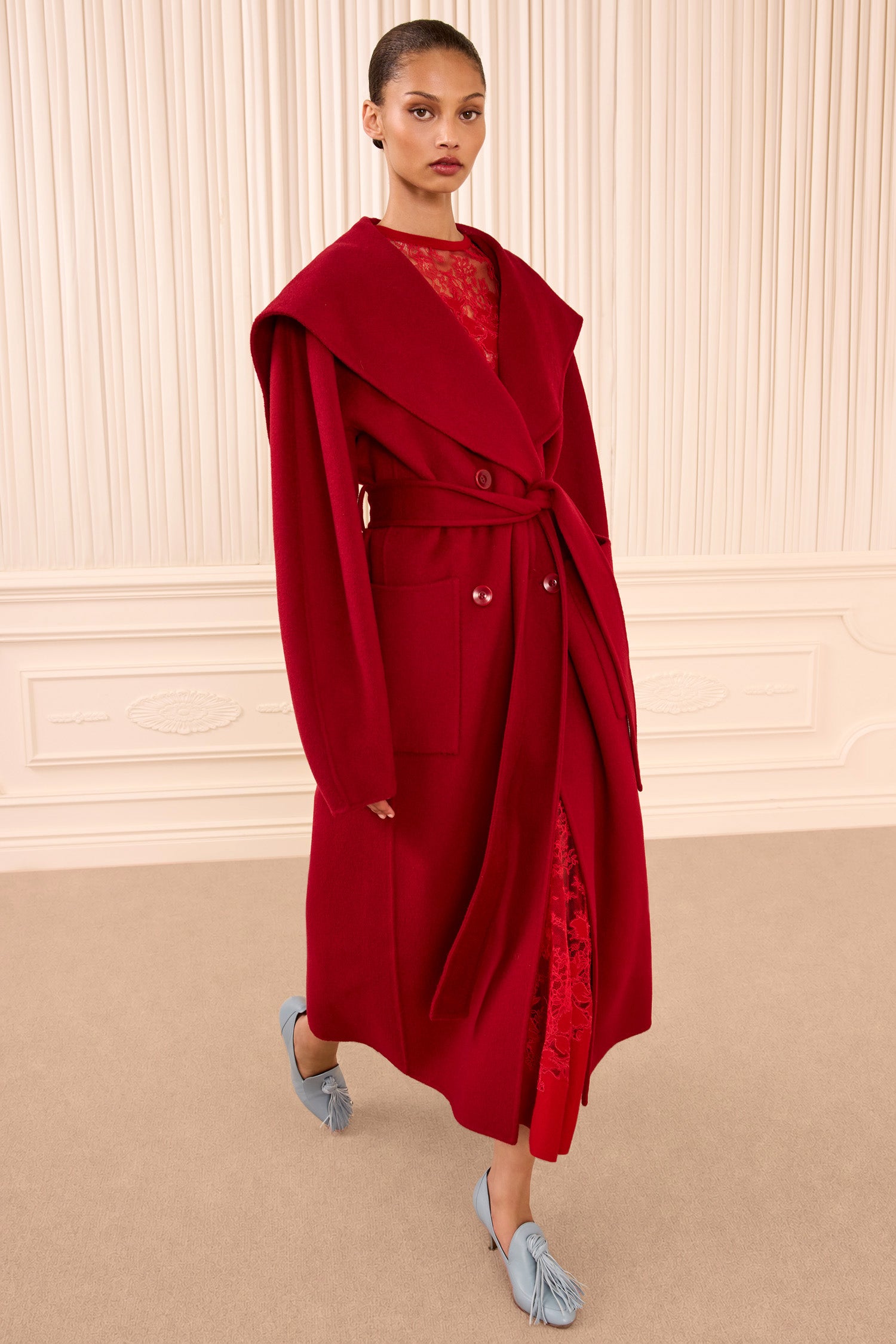 Rory Wool Coat Cerise