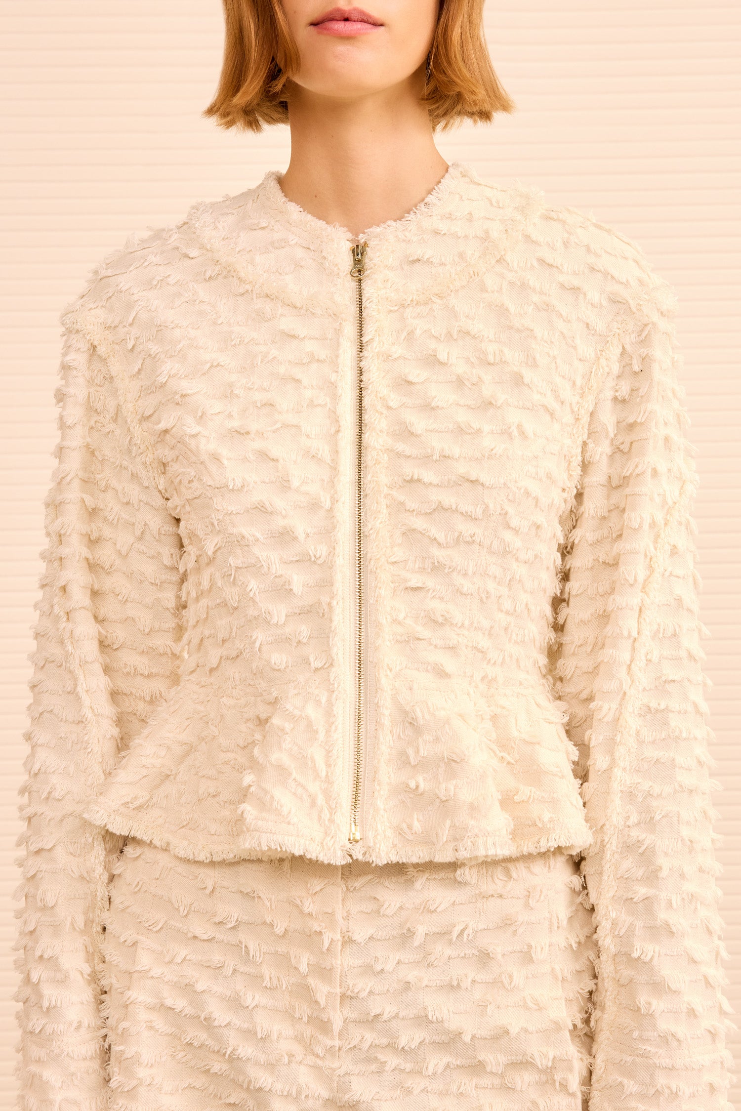 Ulla Johnson Rosalind Zip Peplum Jacket - Ivory