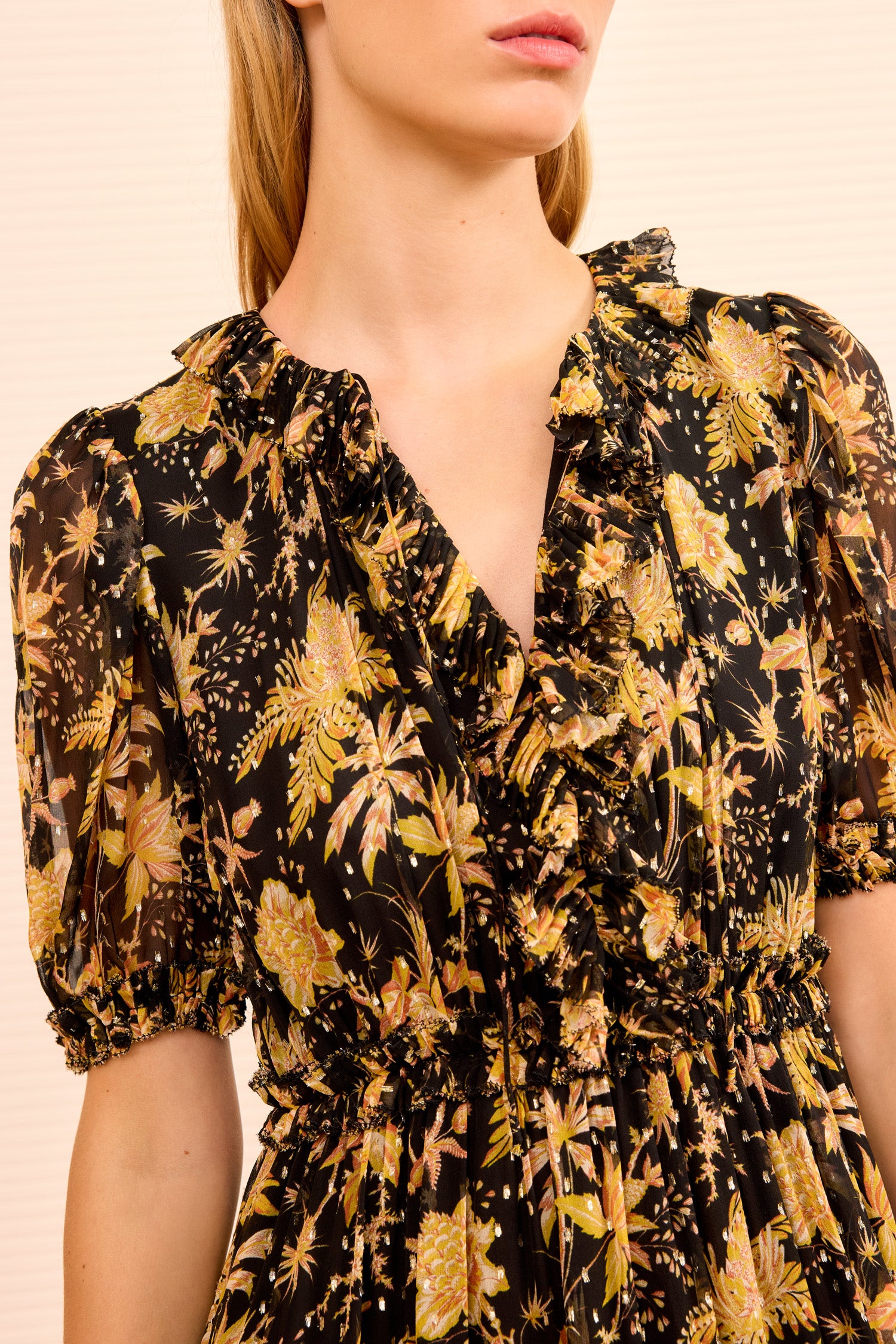 Rosamunde Puff Sleeve Dress - Forsythia
