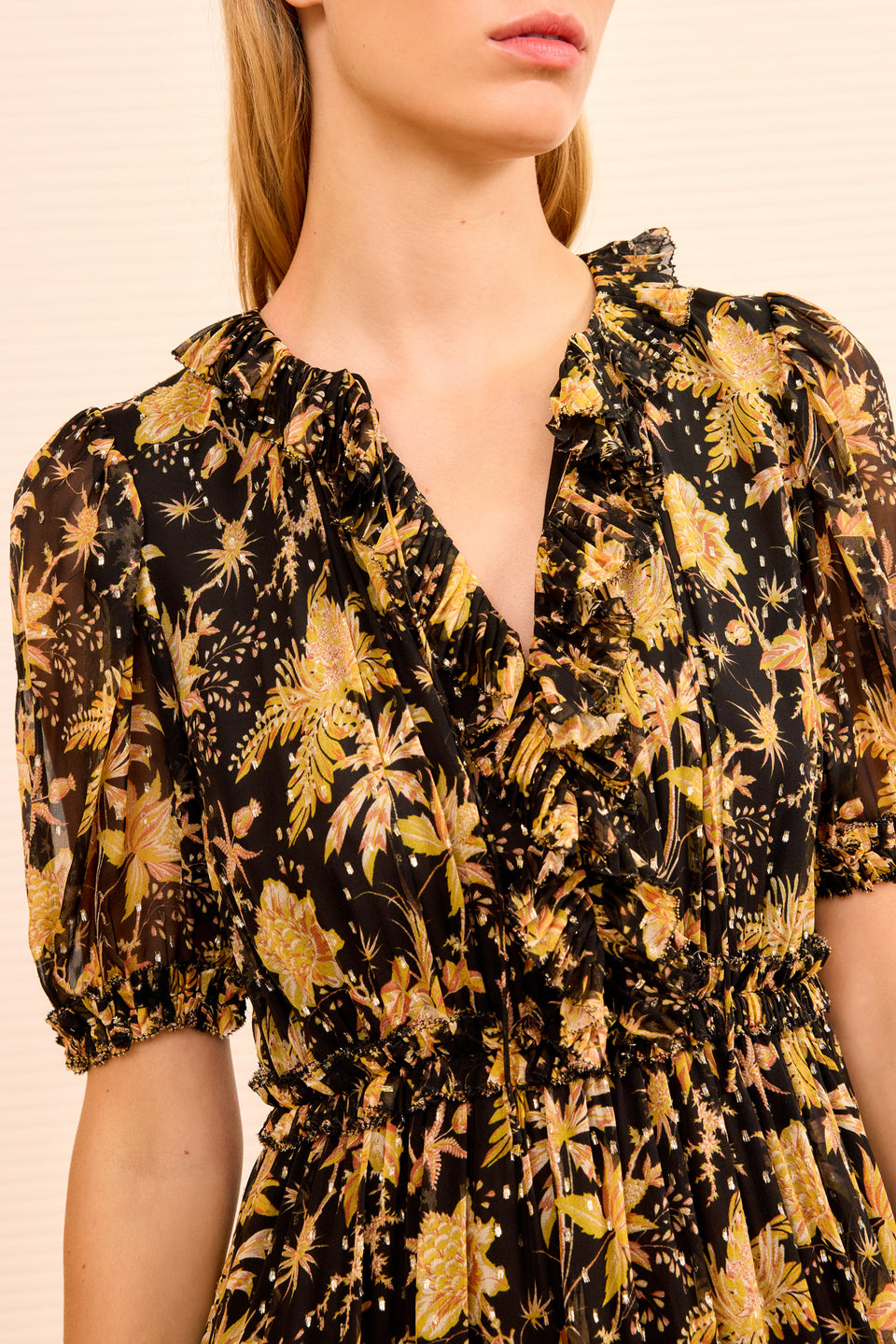 Rosamunde Puff Sleeve Dress - Forsythia