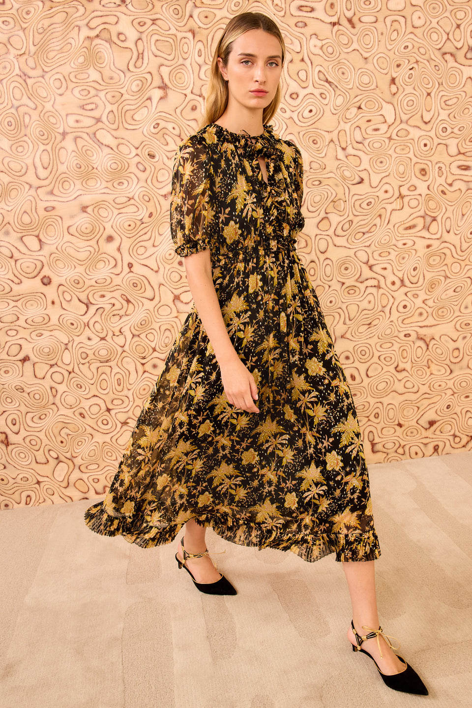 Rosamunde Puff Sleeve Dress - Forsythia