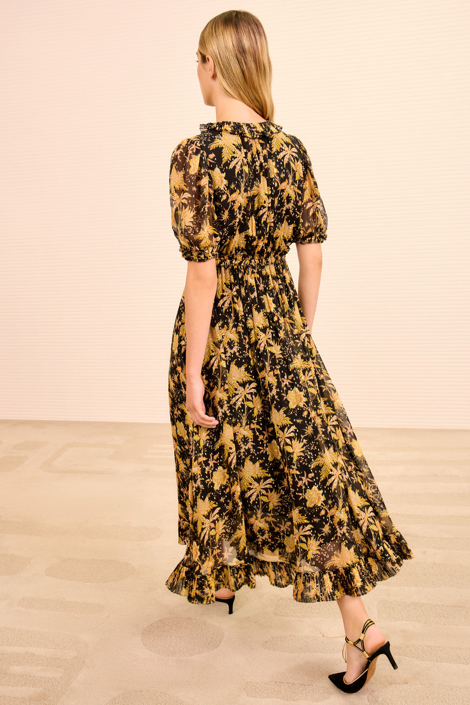 Rosamunde Puff Sleeve Dress - Forsythia