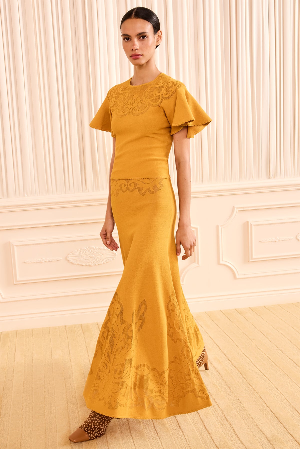 ⁣⁢Jupe midi Rosina en maille - Topaz⁤⁣