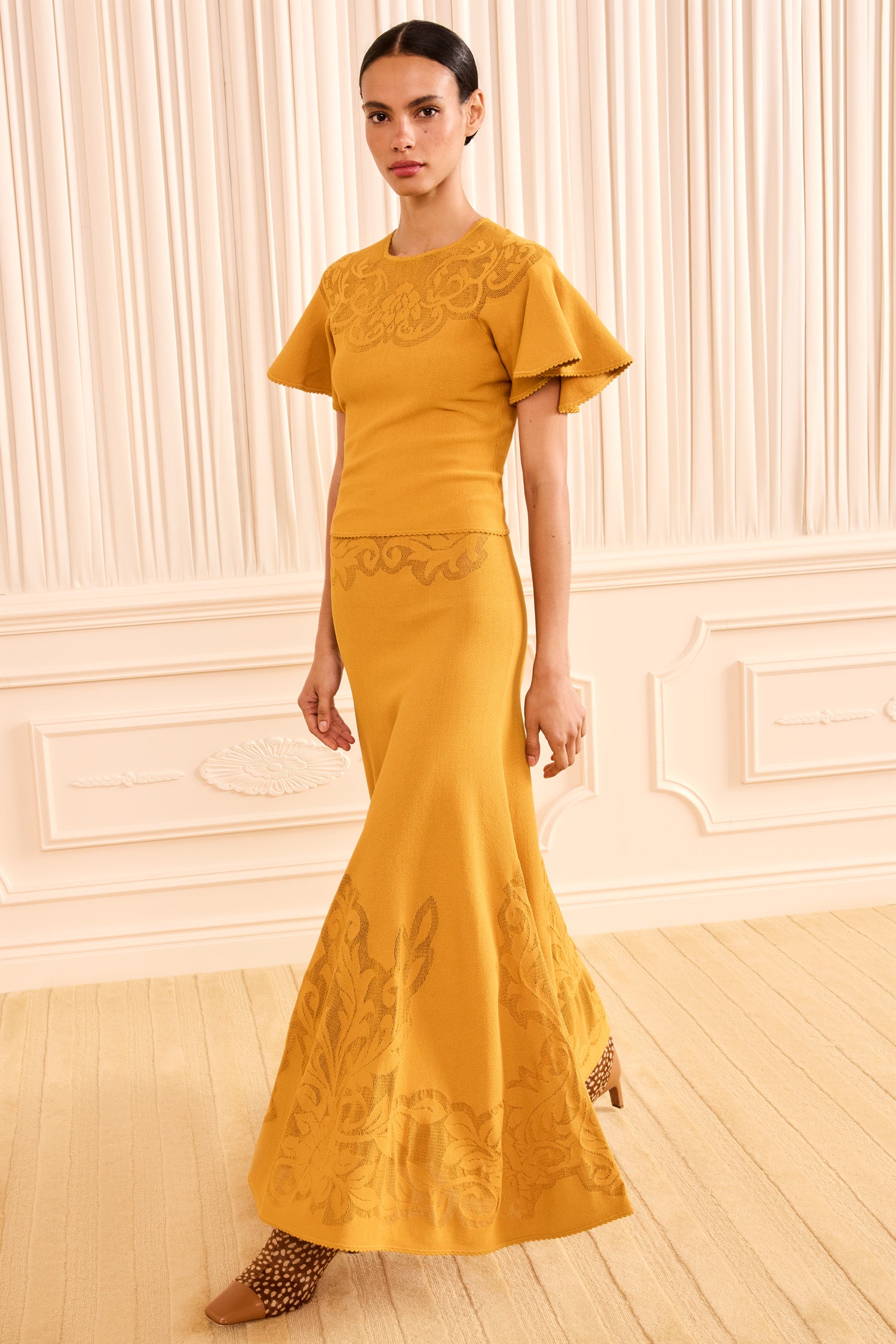 Ulla Johnson ⁣⁢Jupe midi Rosina en maille - Topaz⁤⁣