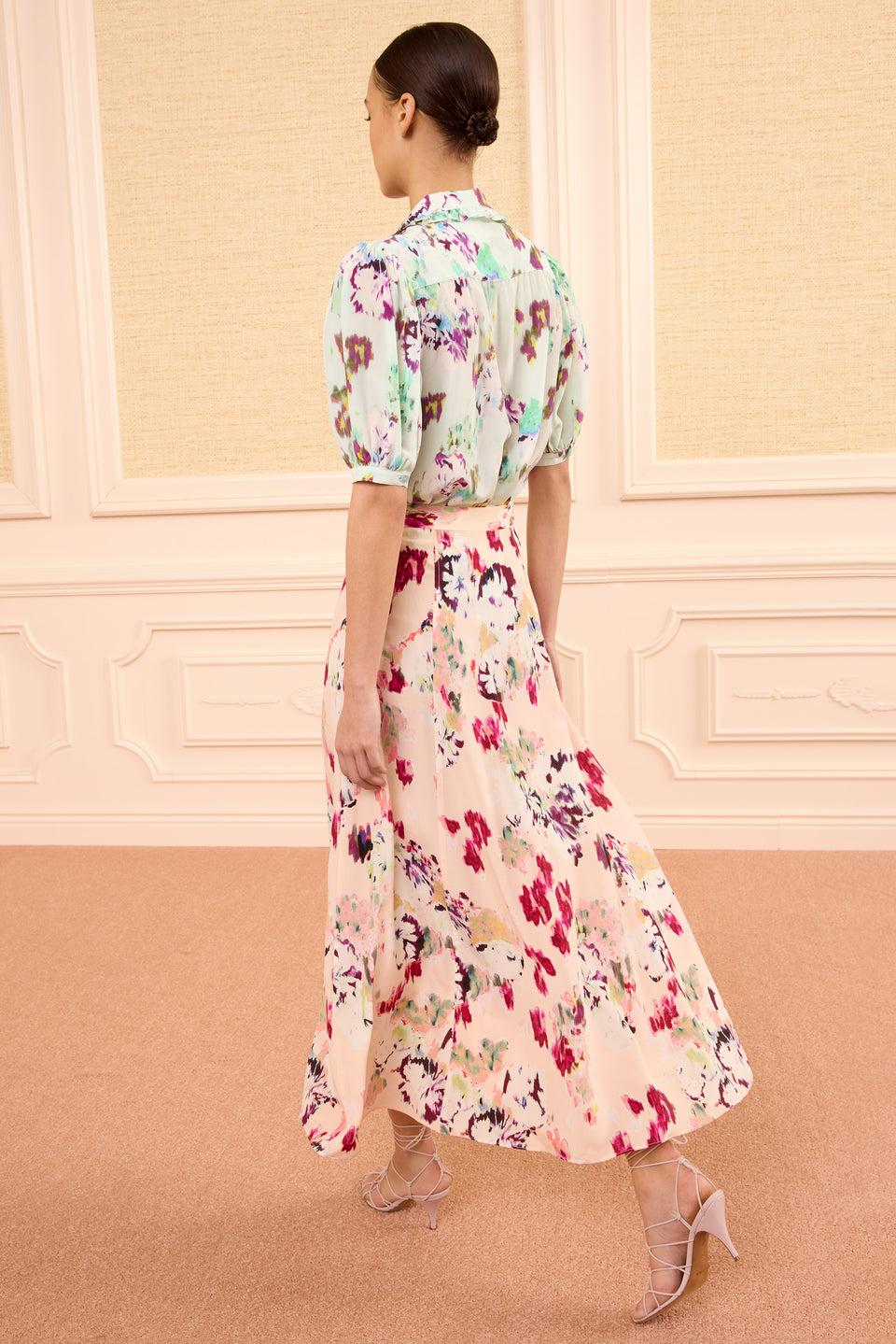Rowan Silk Midi Skirt - Summer Garden