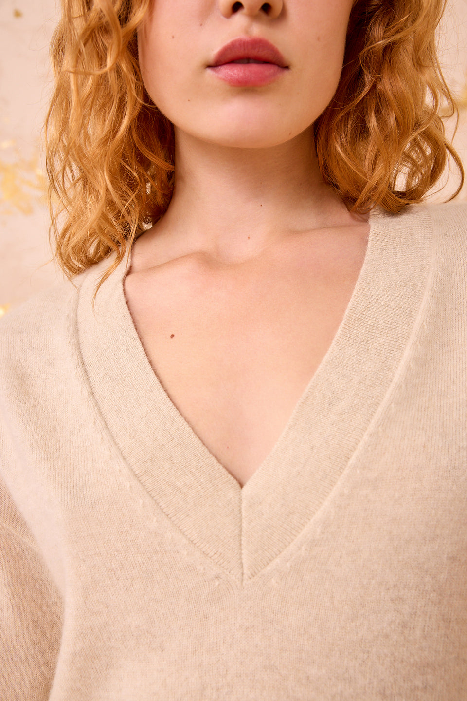 Ryla Cashmere V&ndash;Neck Pullover - Melange