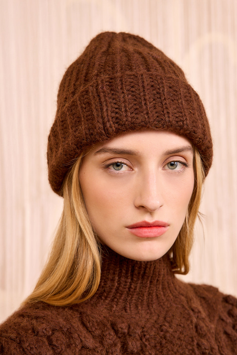 Shelby Alpaca Knit Hat - Mahogany
