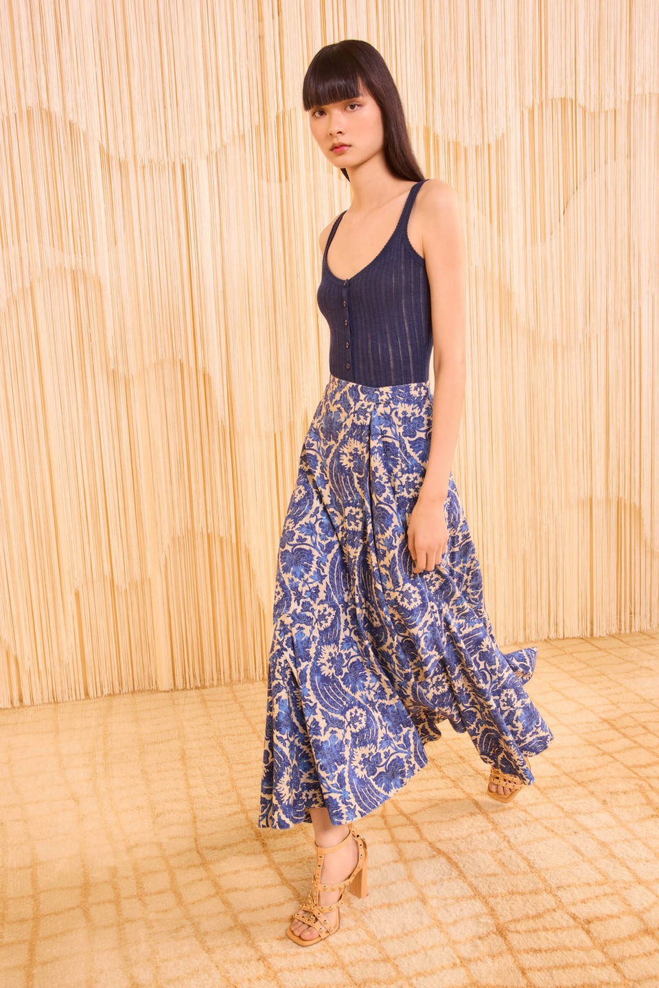 Sabina Faux Wrap Skirt - Ocean
