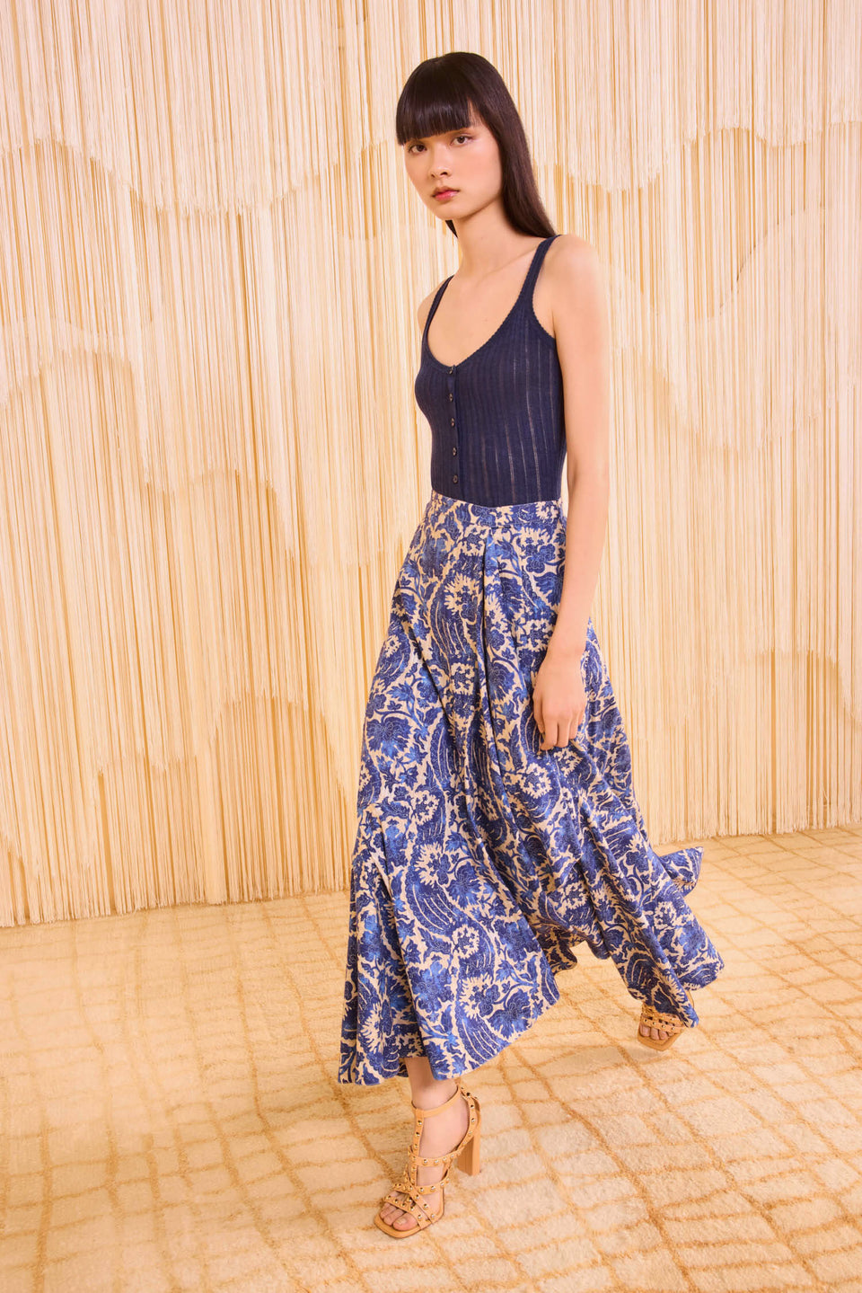 Sabina Faux Wrap Skirt - Ocean
