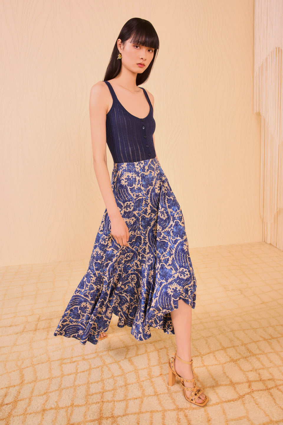 Sabina Faux Wrap Skirt - Ocean