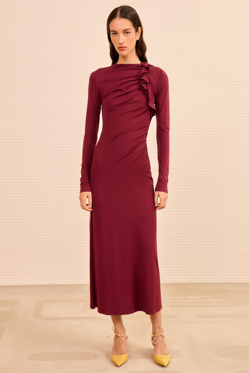 Safi Long Sleeve Dress - Claret