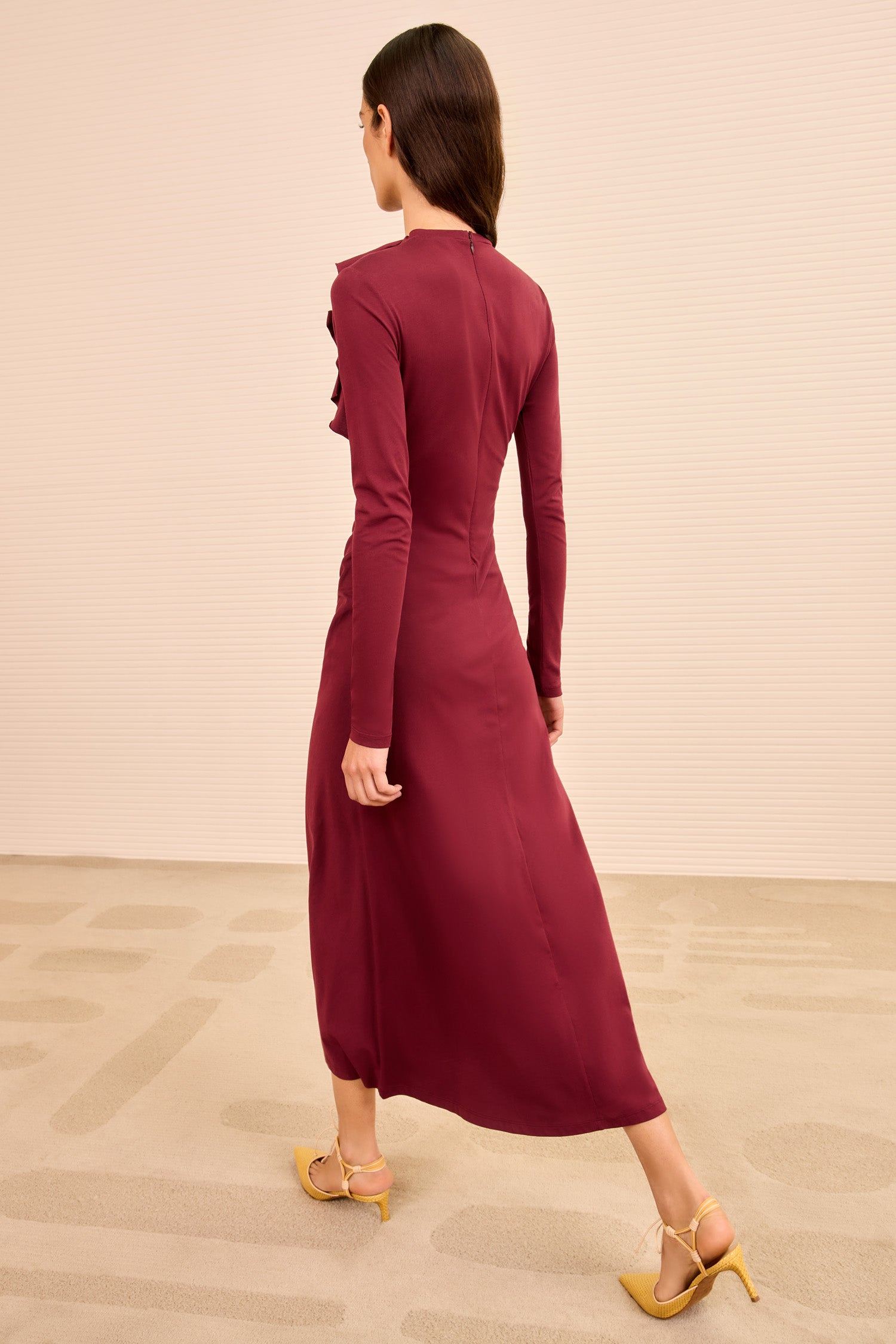 Safi Long Sleeve Dress - Claret