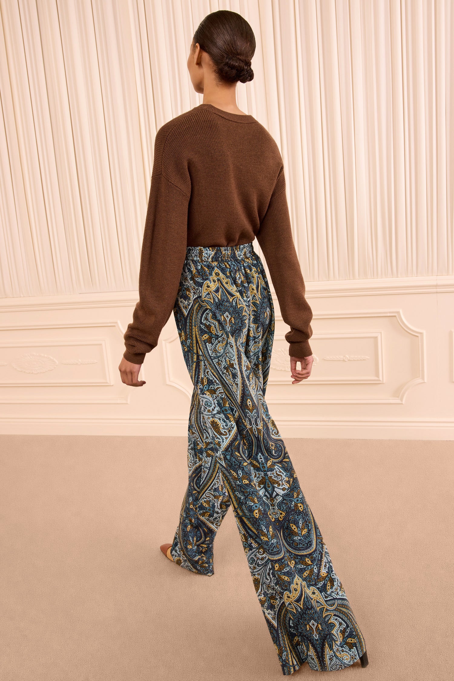 Ulla Johnson Sawyer Wide Leg Silk Pant - Prussian