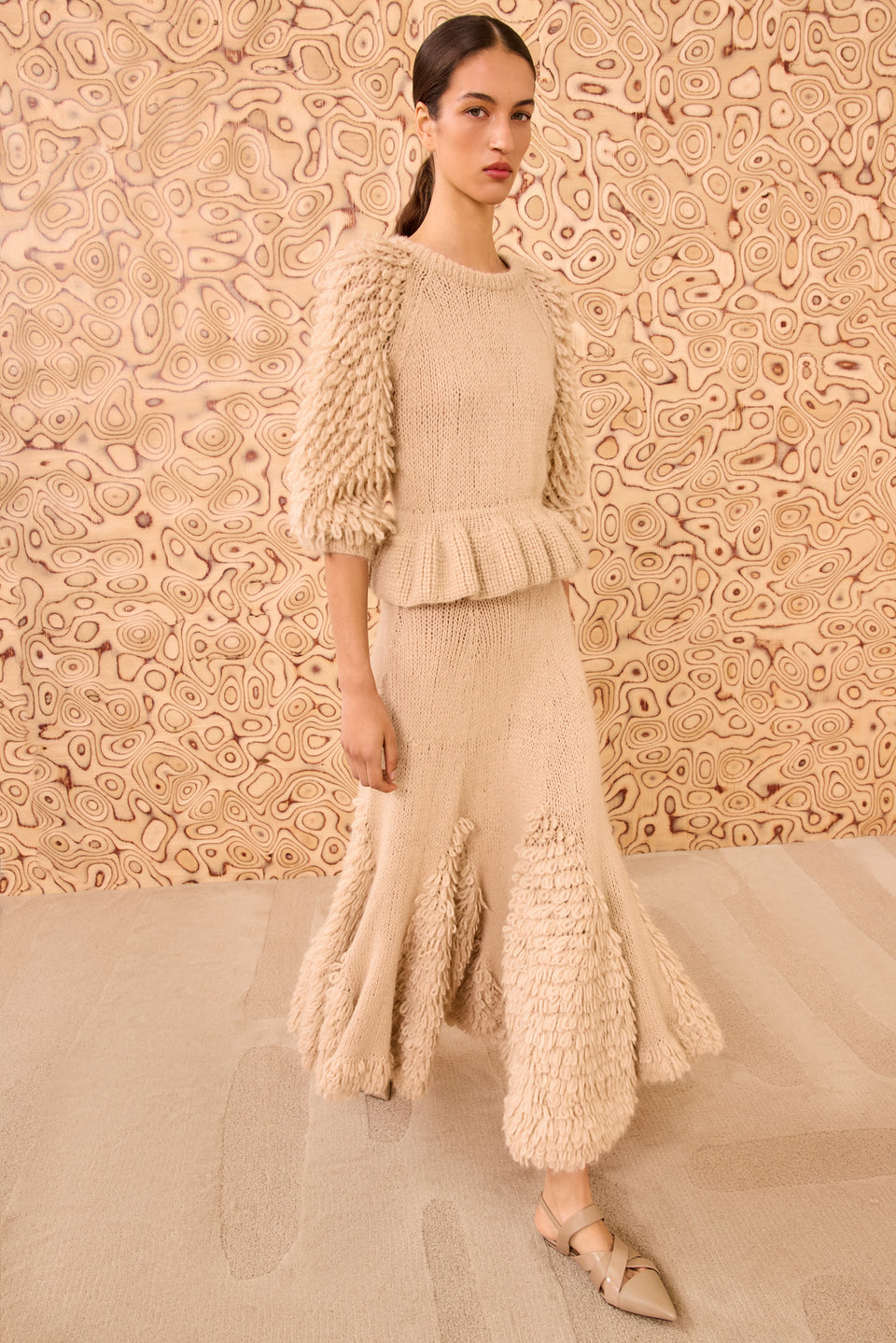 Selene SS Peplum Pullover - Alabaster