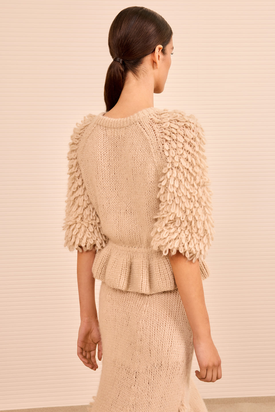 Selene SS Peplum Pullover - Alabaster