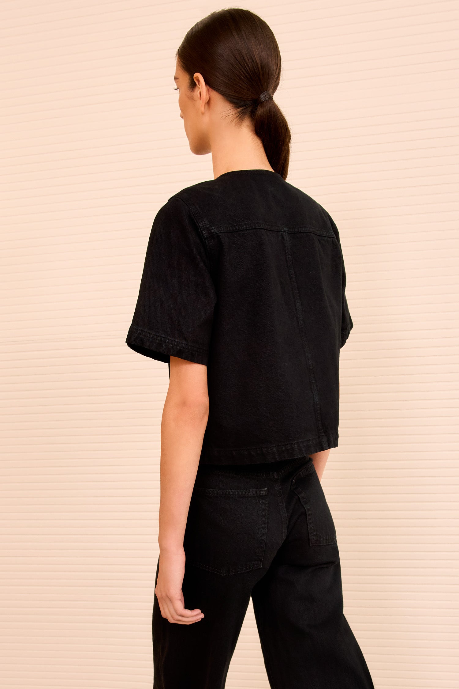 Ulla Johnson The Serge Shirt Sleeve Jacket - Noir