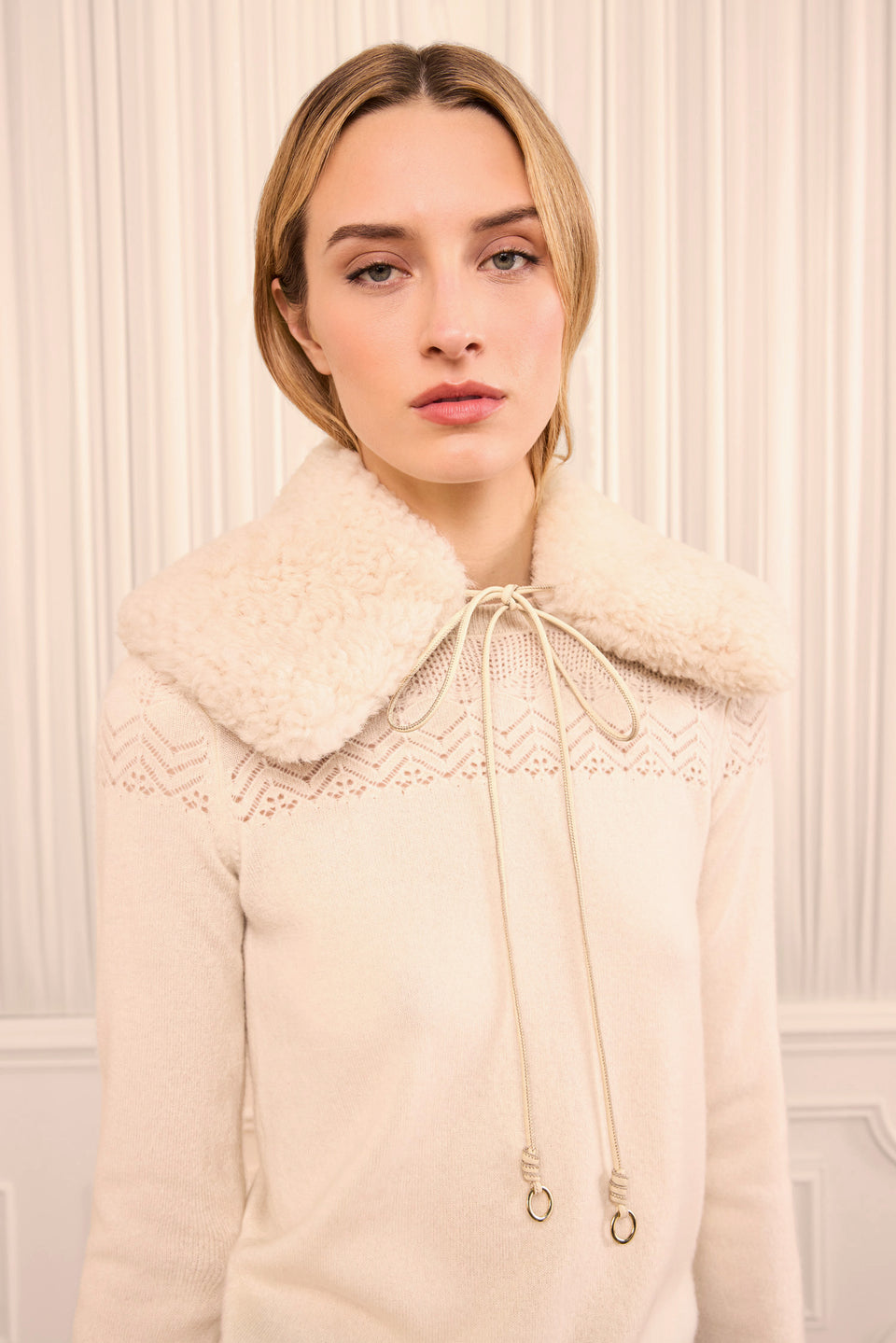 Shearling Collar - Pearl