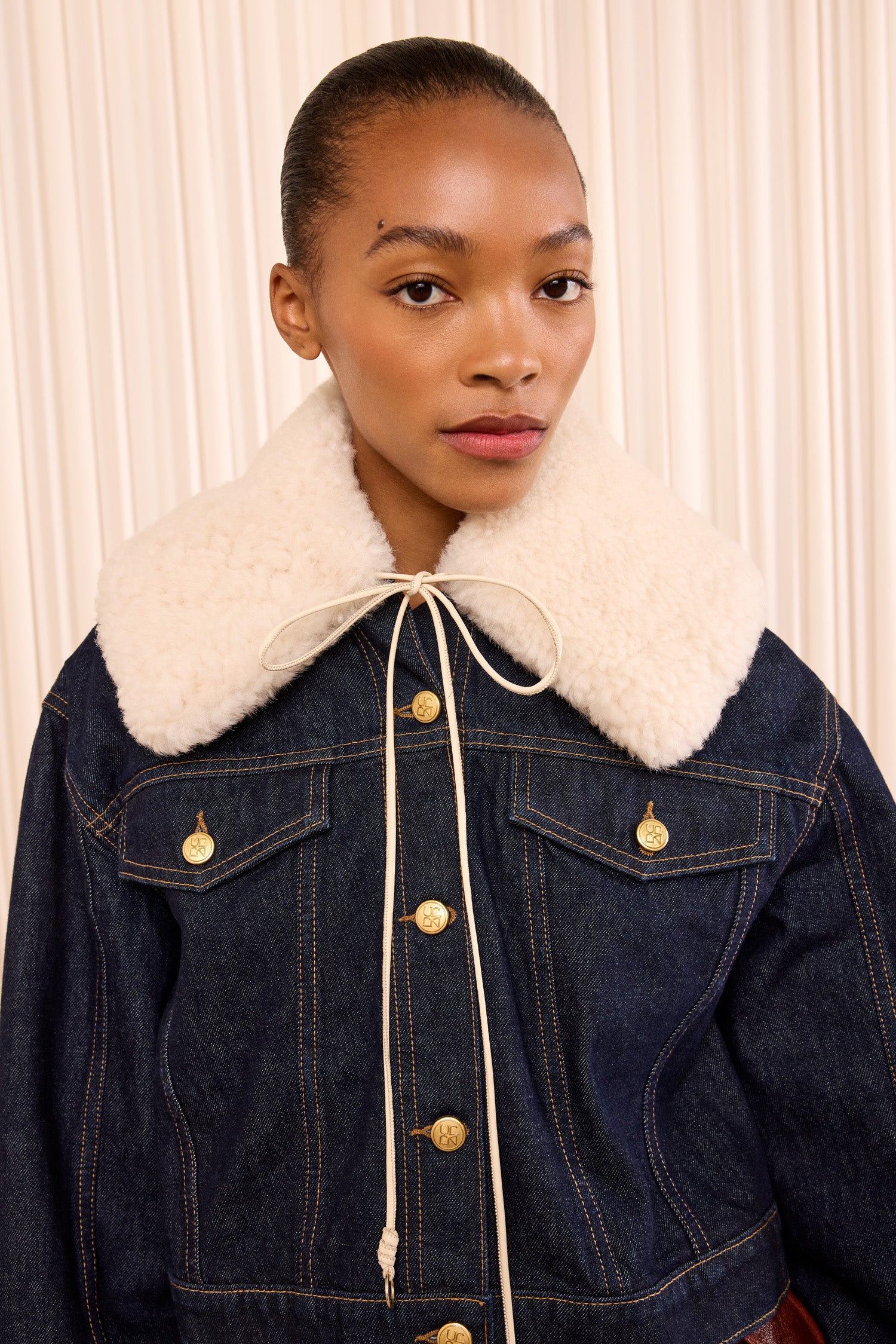 Ulla Johnson Shearling Collar - Pearl