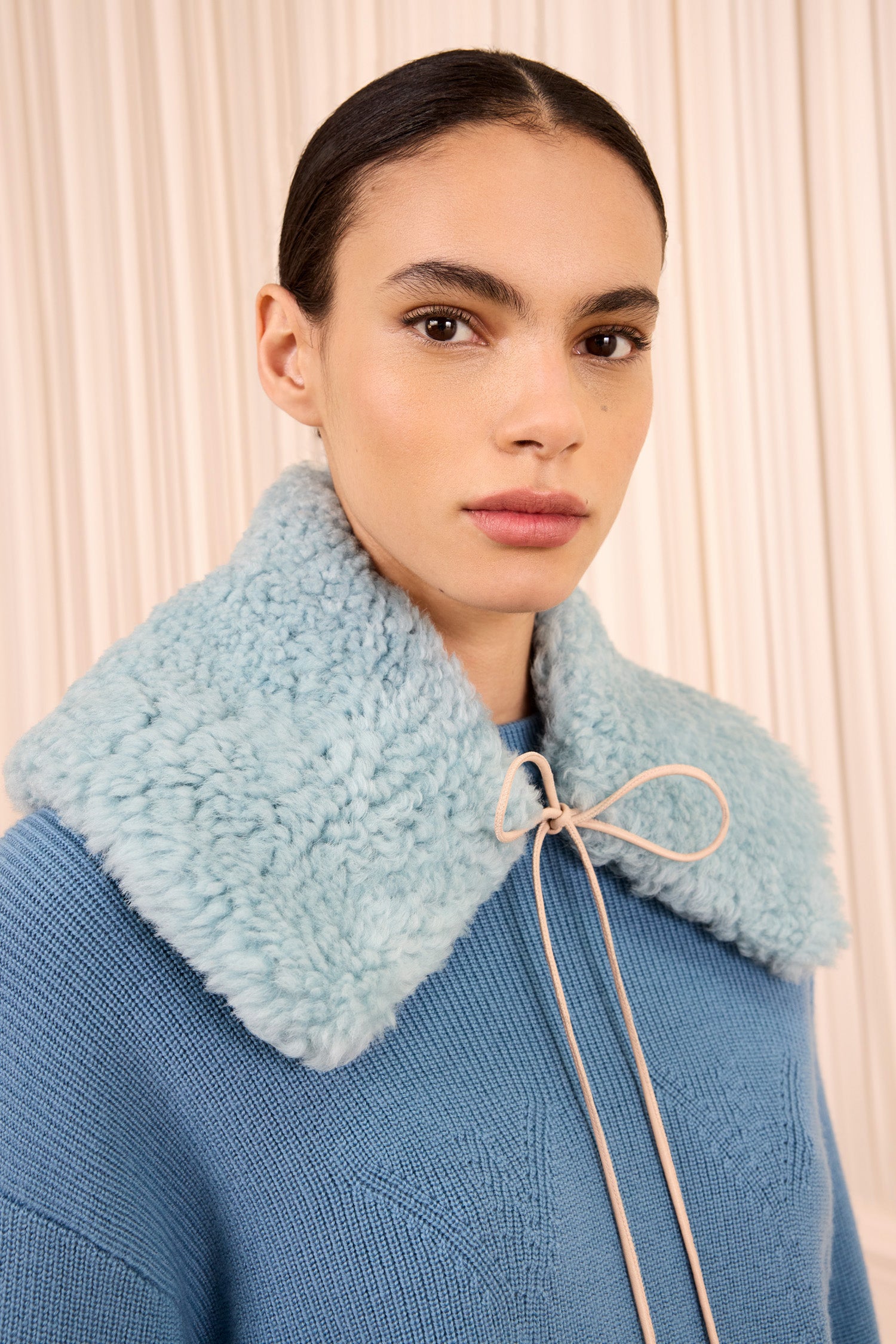 Shearling Collar - Turquoise