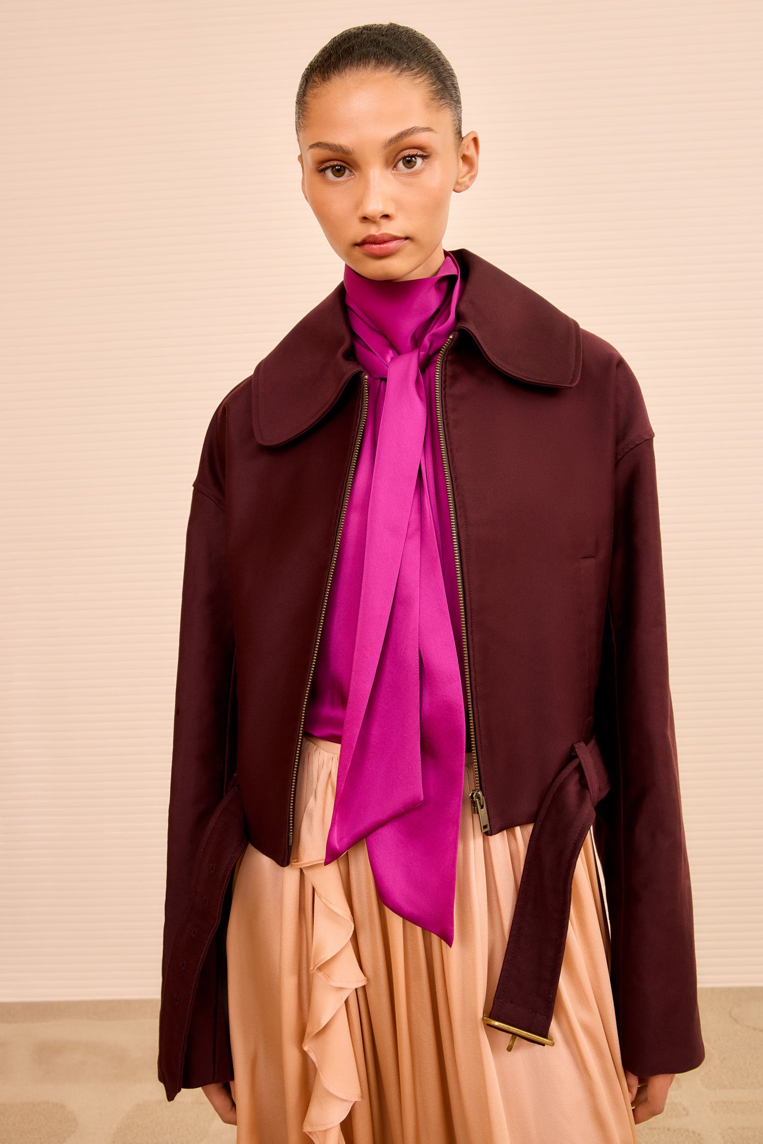 Ulla Johnson Signal Cropped Belted Jacket - Claret