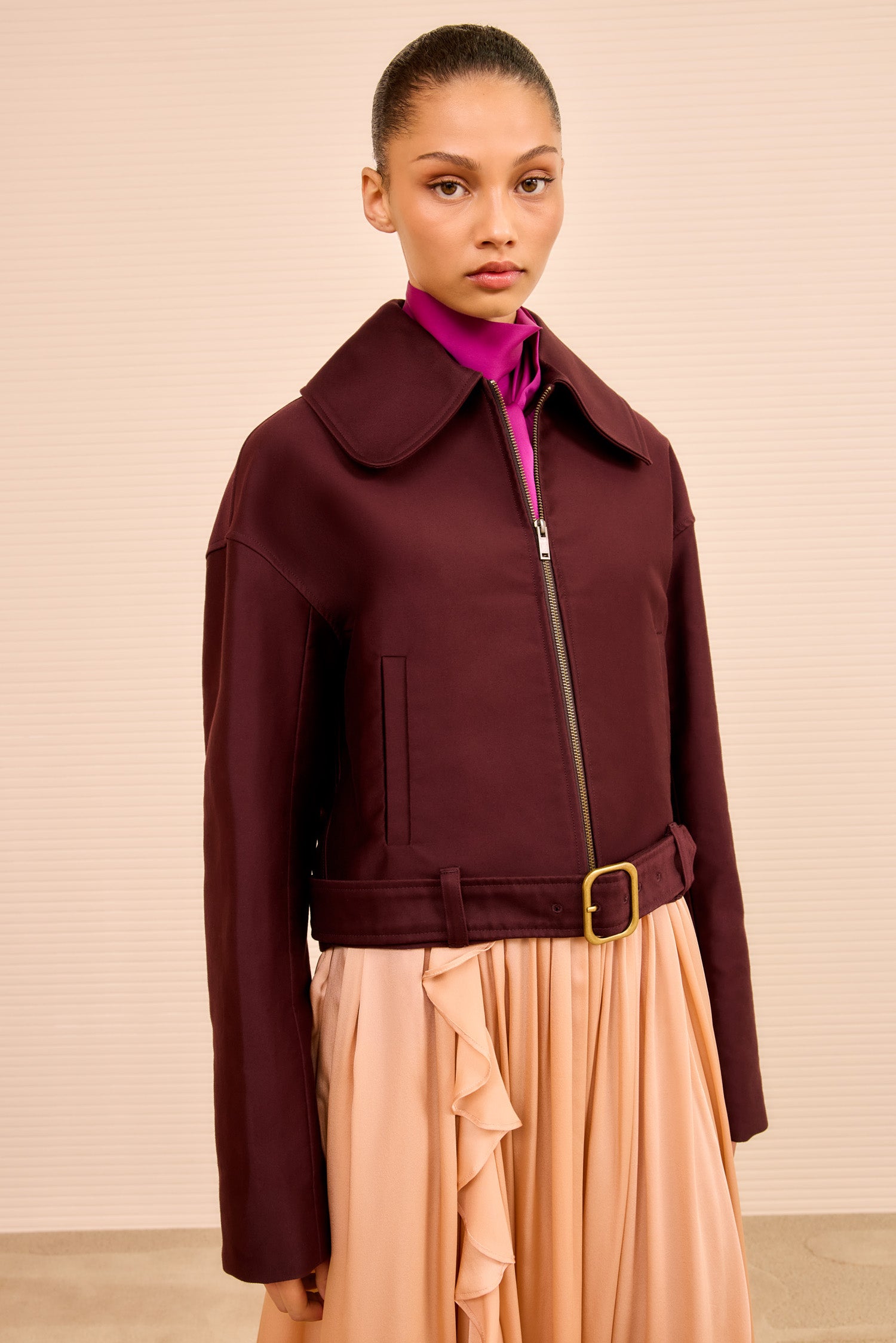 Ulla Johnson Signal Cropped Belted Jacket - Claret