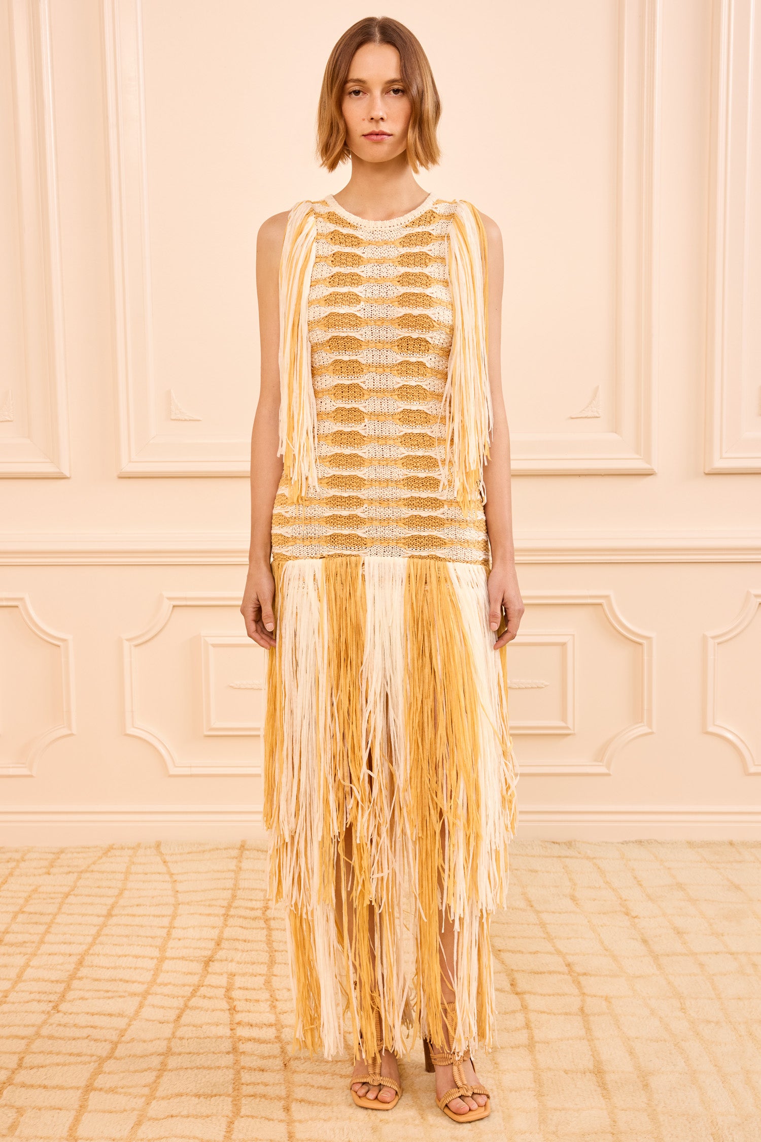 Ulla Johnson Silvia Fringe Knit Dress - Beach