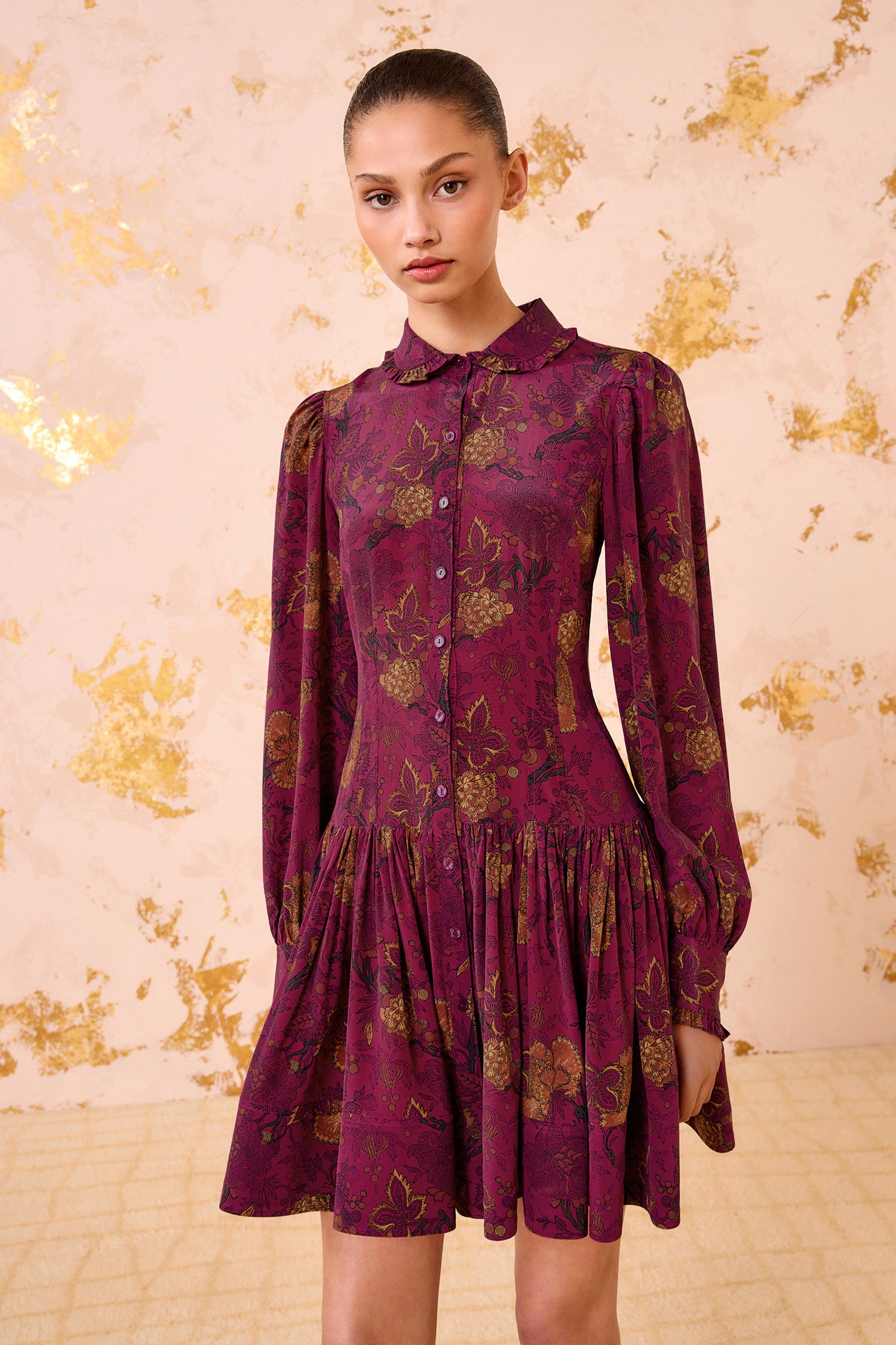 【ULLA JOHNSON】シルクフローラルプリントミニワンピース ULLA JOHNSON】シルクフローラルプリントミニワンピース Ulla