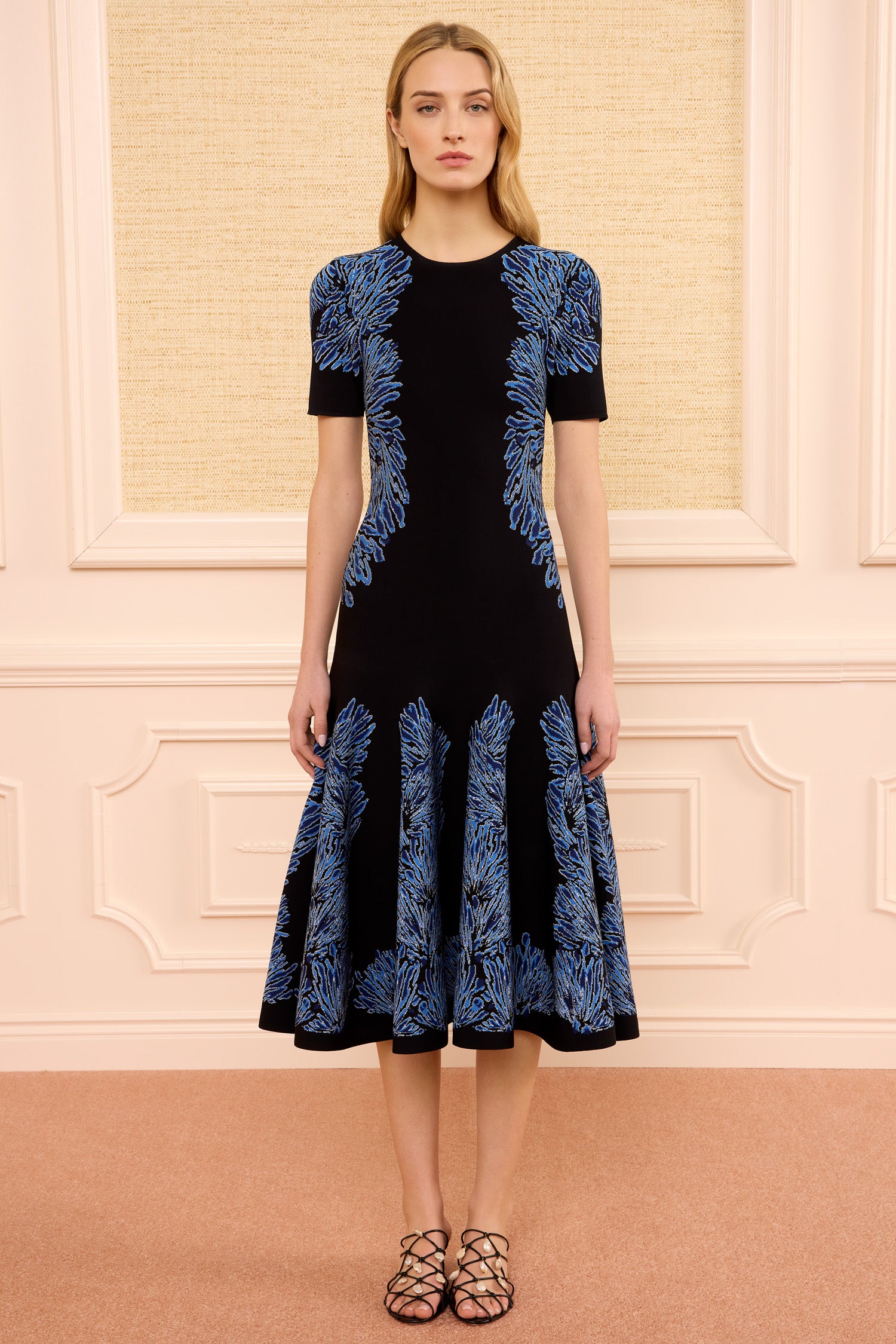 Sofie SS Jacquard Knit Dress - Lapis