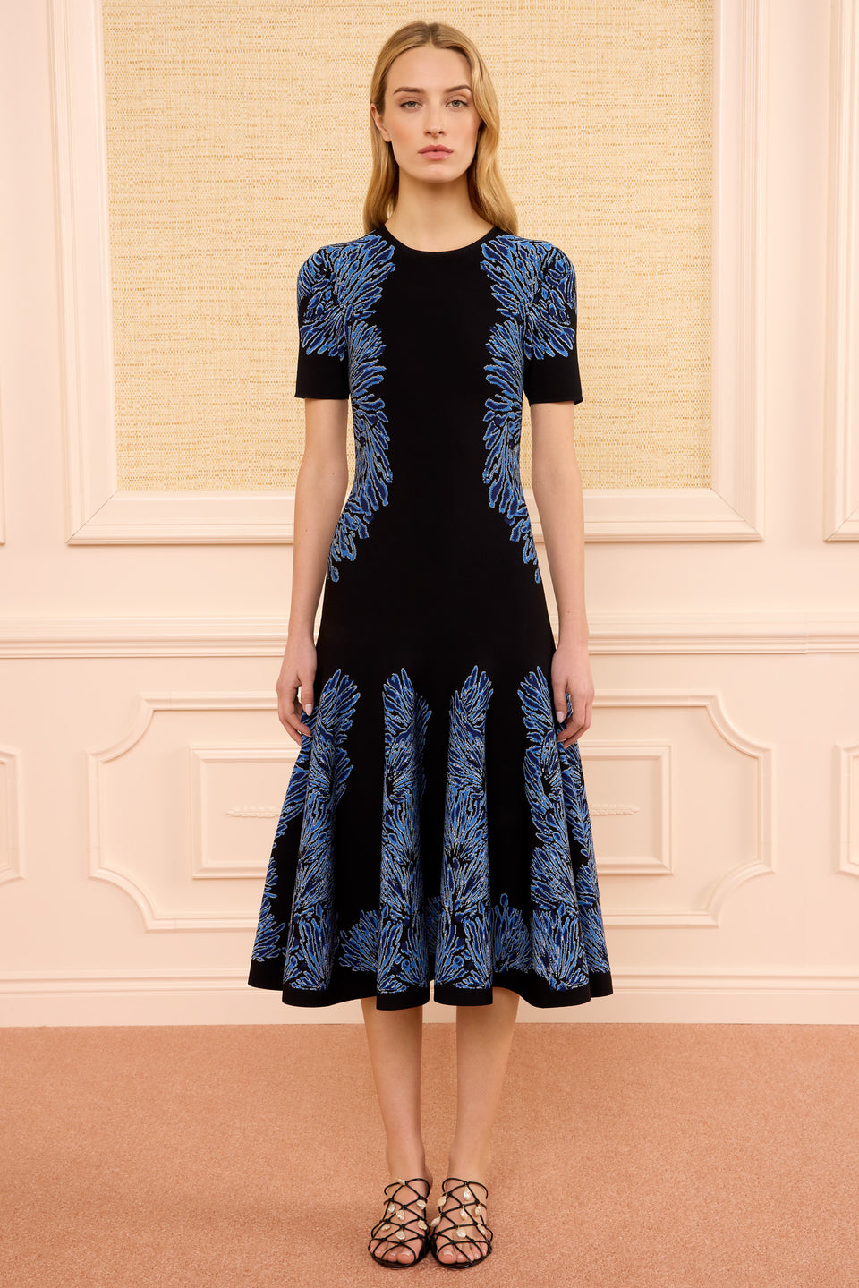Sofie SS Jacquard Knit Dress - Lapis