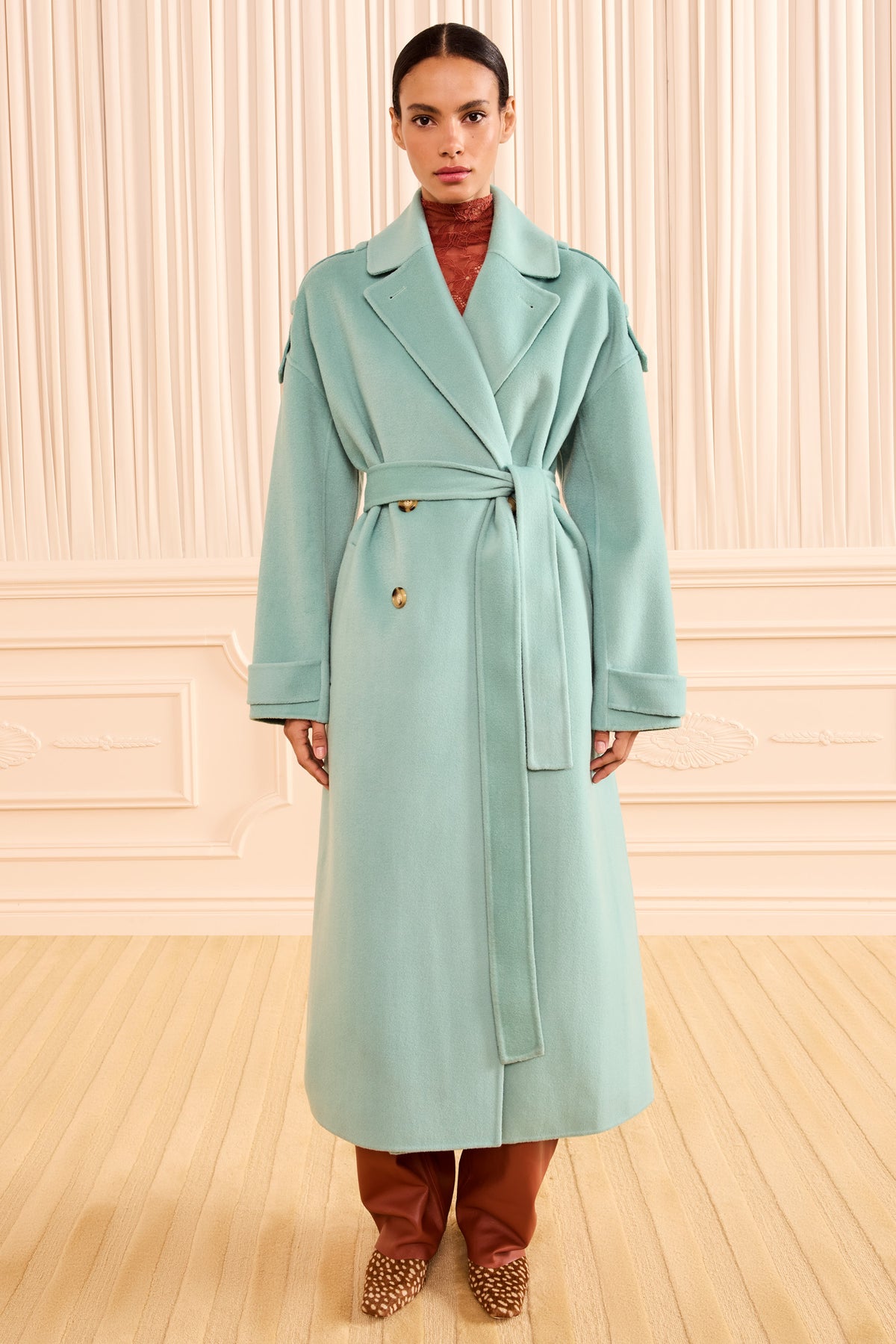 Solane Belted Trench Coat - Juniper
