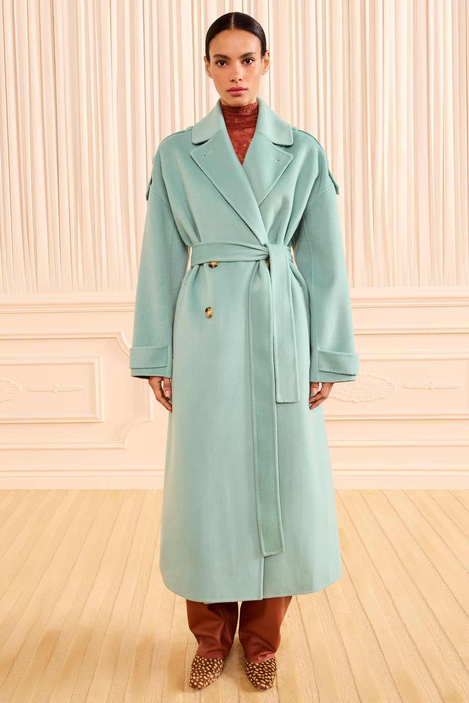 Solane Belted Trench Coat - Juniper