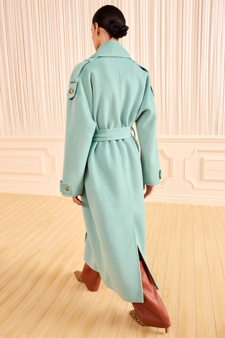 Solane Belted Trench Coat - Juniper