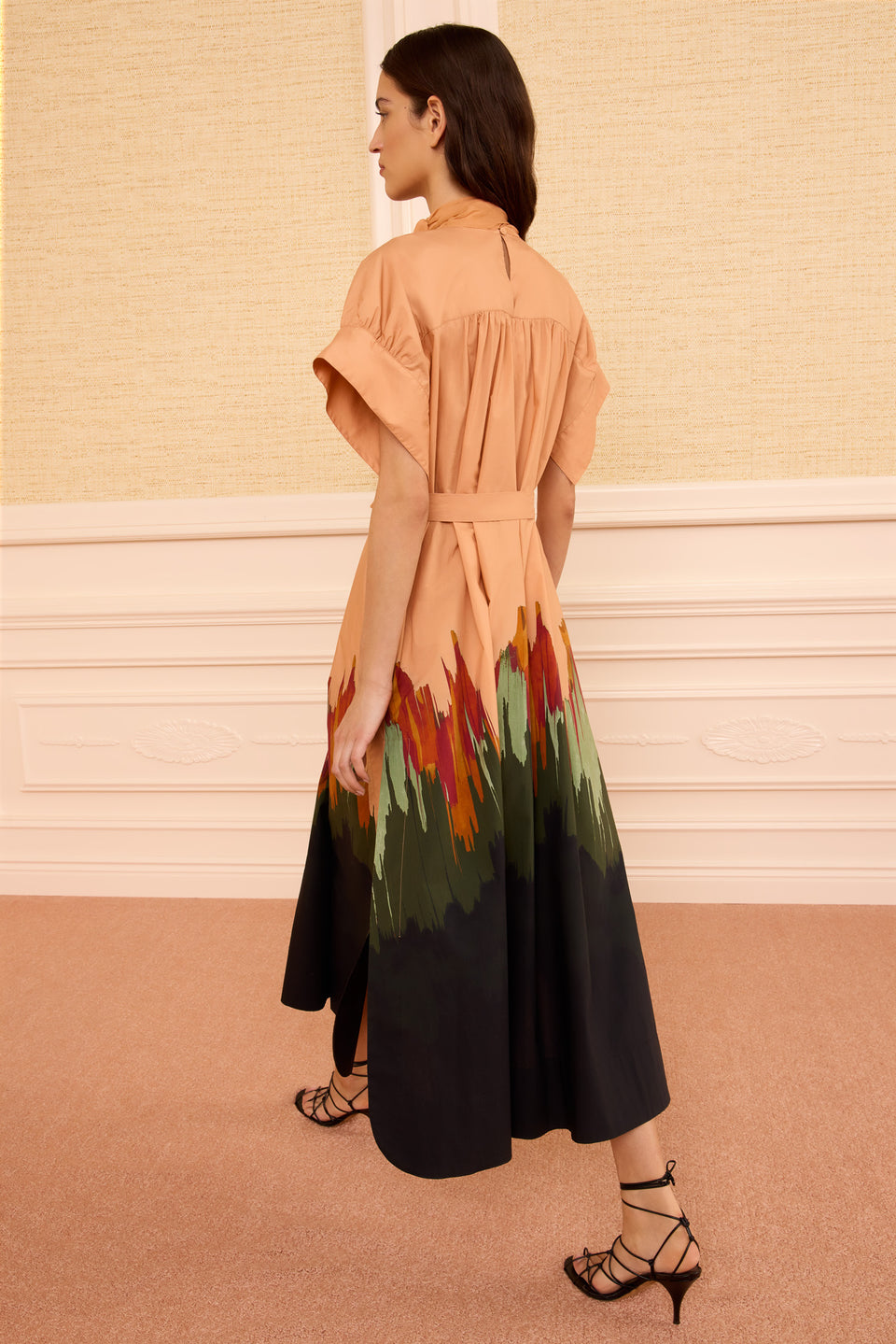 Studio SS Cotton Dress with Chiffon Tie - Agate