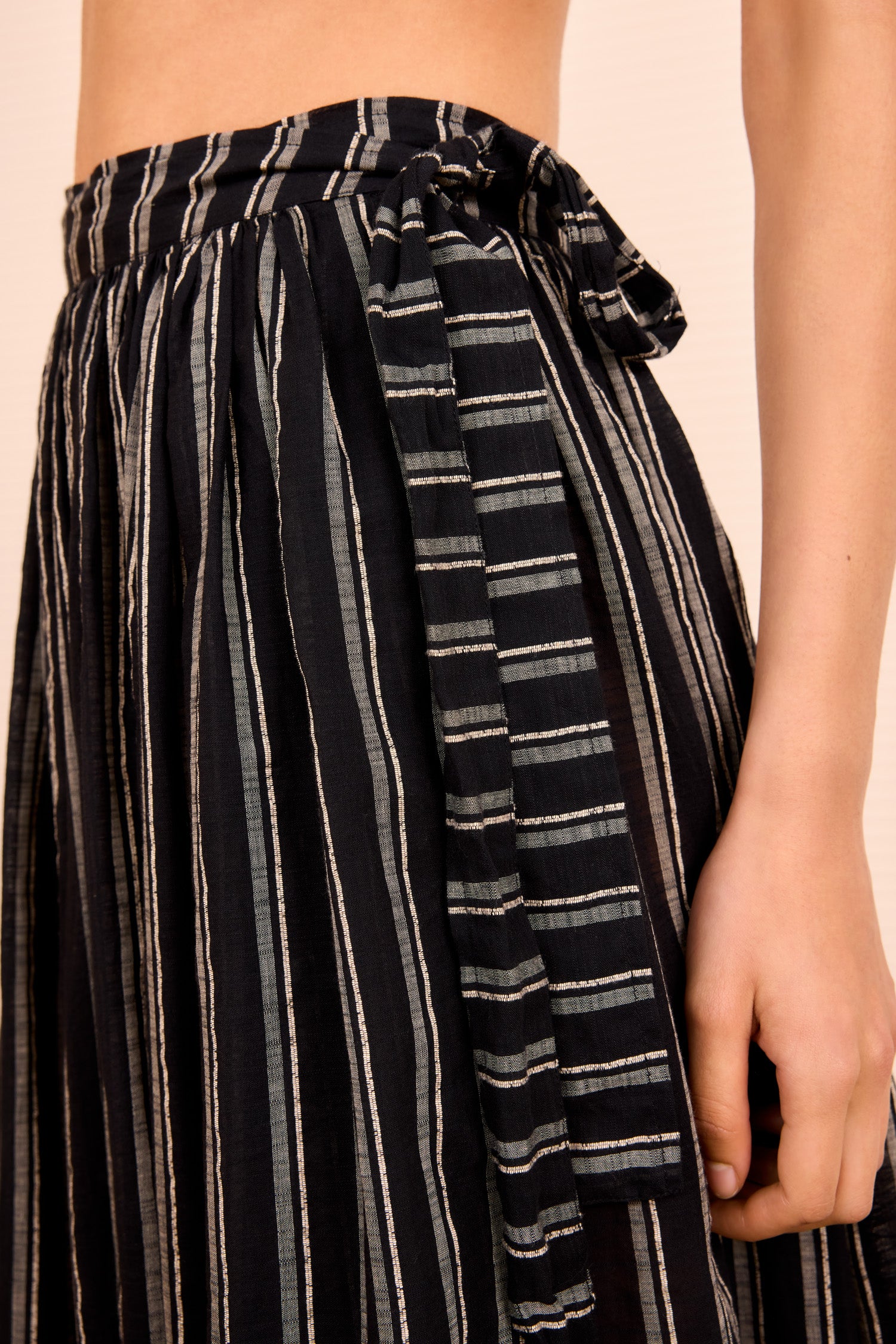Ulla Johnson Suri Striped Skirt Coverup - Noir Stripe